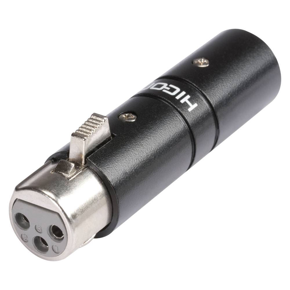 HICON Adapter | XLR 3-pol male/XLR 3-pol female gerade, schwarz