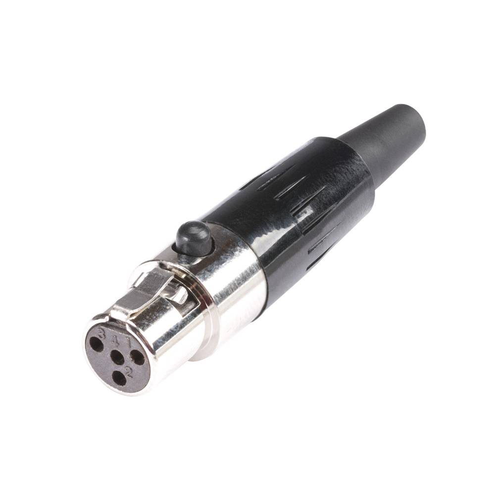 HICON Mini-XLR, 4-pol , Metall-, Löttechnik-Kabelbuchse, vergoldete(r) Kontakt(e), gerade, nickel