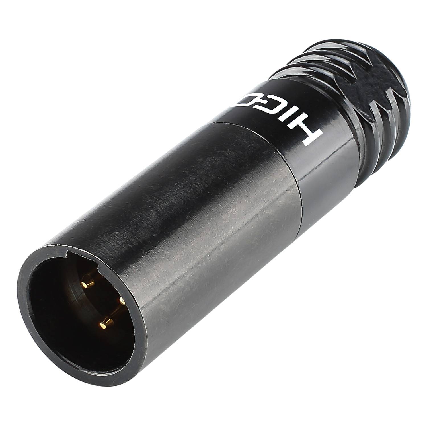 HICON Mini-XLR kompakt, 3-pol , Metall-, Löttechnik-Kabelstecker, vergoldete(r) Kontakt(e), gerade, schwarz