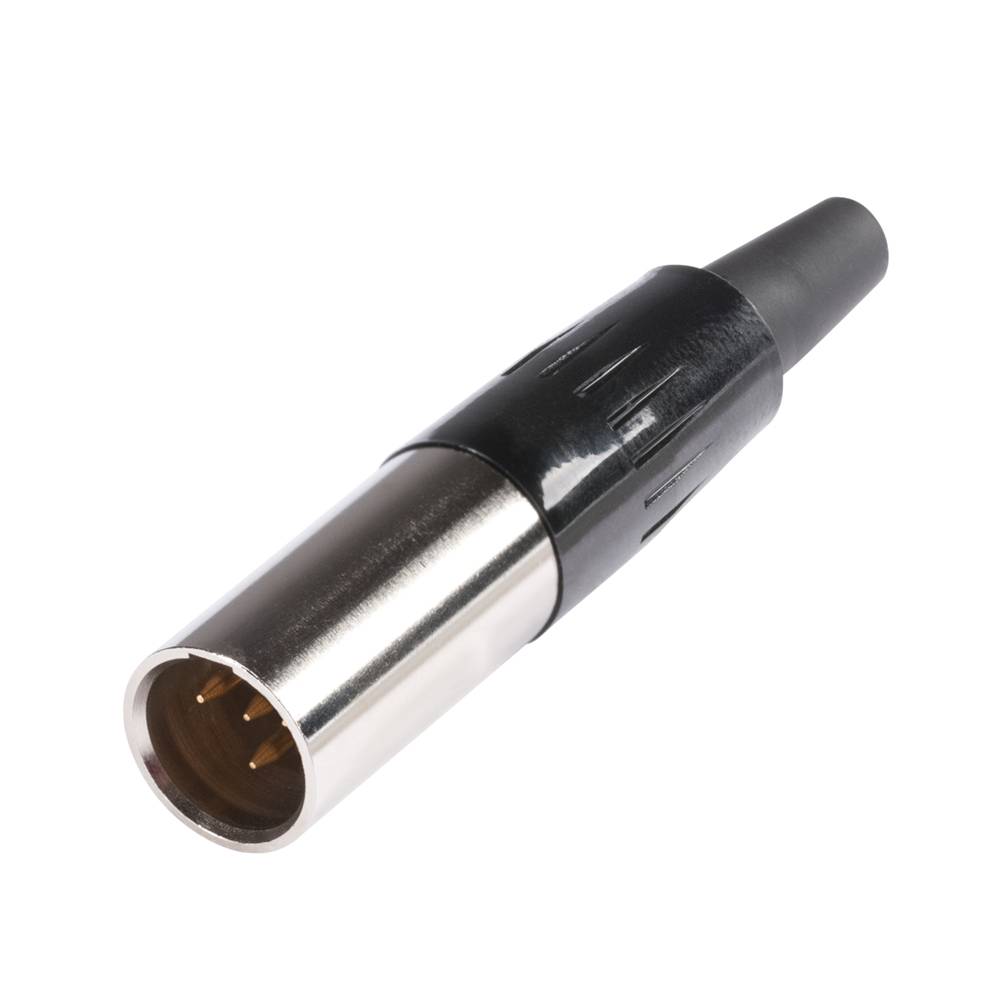 HICON Mini-XLR, 4-pol , Metall-, Löttechnik-Kabelstecker, vergoldete(r) Kontakt(e), gerade, nickel