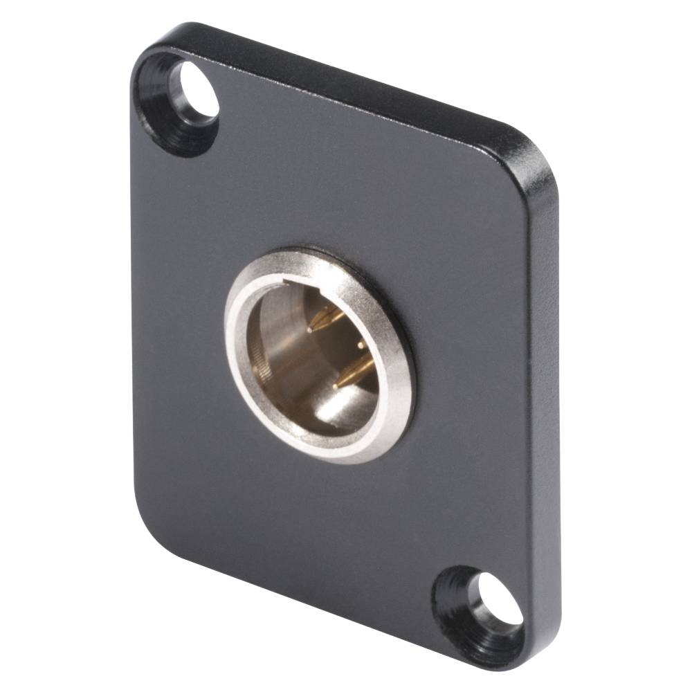 HICON Mini-XLR, 3-pol , Metall-, Löttechnik-Einbaustecker, vergoldete(r) Kontakt(e), Type D, grau