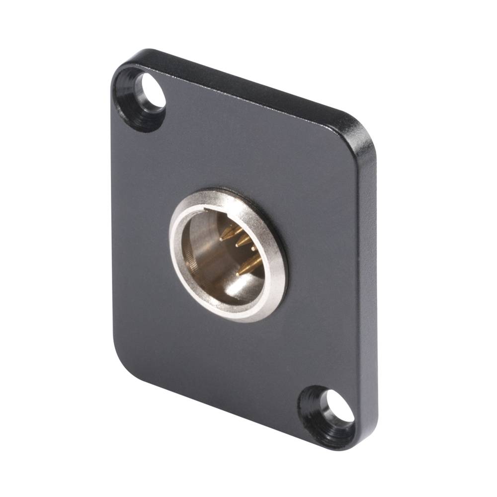 HICON Mini-XLR, 4-pol , Metall-, Löttechnik-Einbaustecker, vergoldete(r) Kontakt(e), Type D, grau