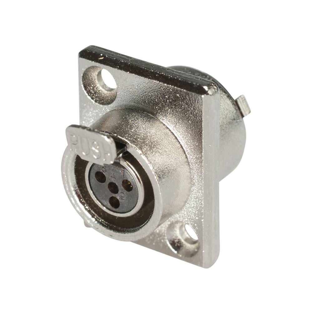 HICON Mini-XLR, 4-pol , Metall-, Löttechnik-Einbaubuchse, vergoldete(r) Kontakt(e), speziell, nickel