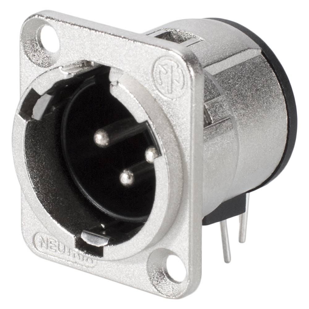 NEUTRIK® XLR, 3-pol , Metall-, Printtechnik horizontal-Einbaustecker, versilberte(r) Kontakt(e), Type D, nickel