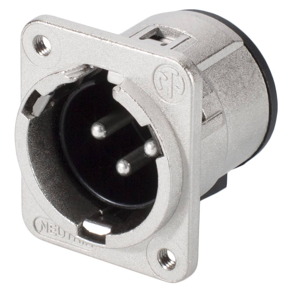 NEUTRIK® XLR, 3-pol , Metall-, Löttechnik-Einbaustecker, versilberte(r) Kontakt(e), Type D M3, nickel