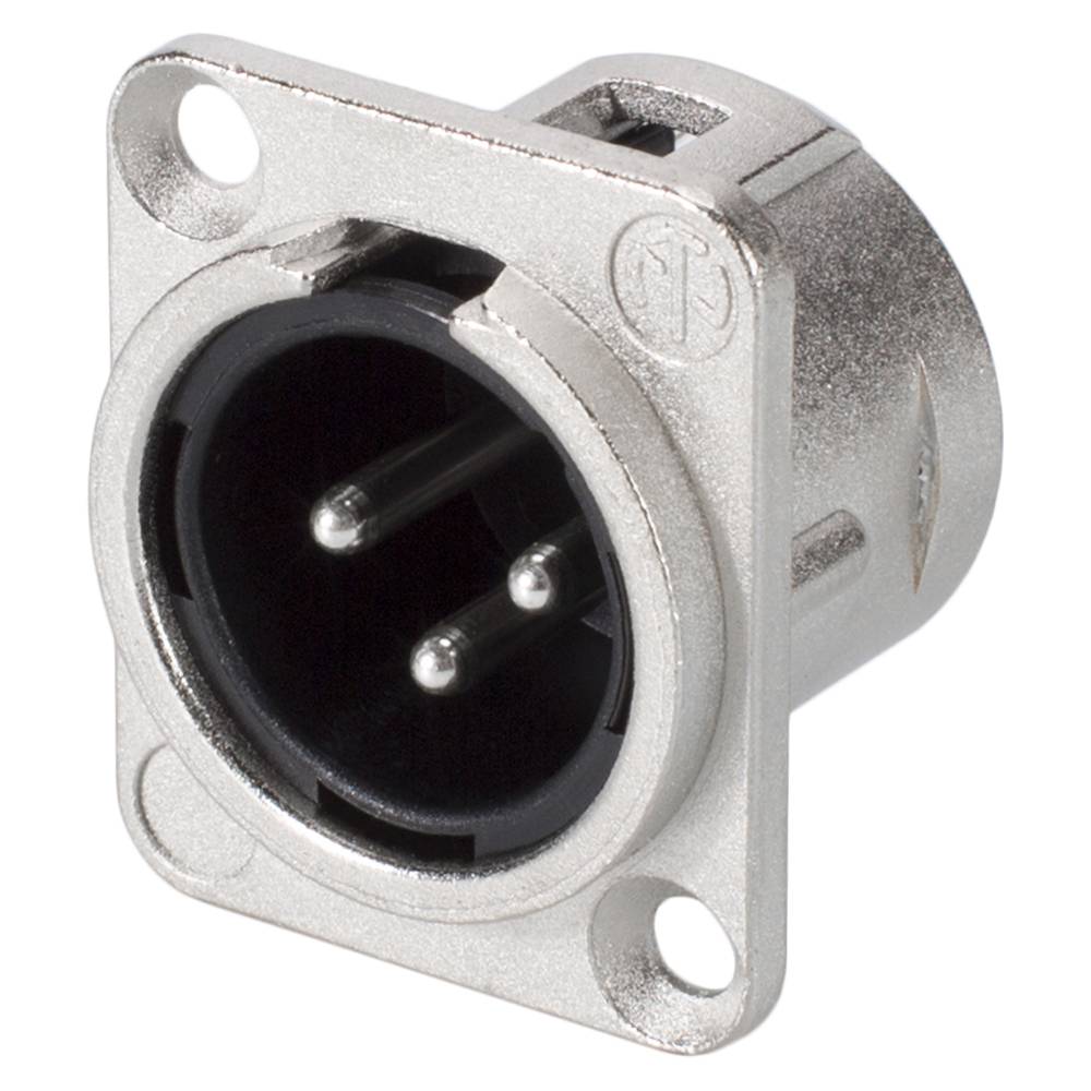 NEUTRIK® XLR, 3-pol , Metall-, Löttechnik-Einbaustecker, versilberte(r) Kontakt(e), Type D, nickel