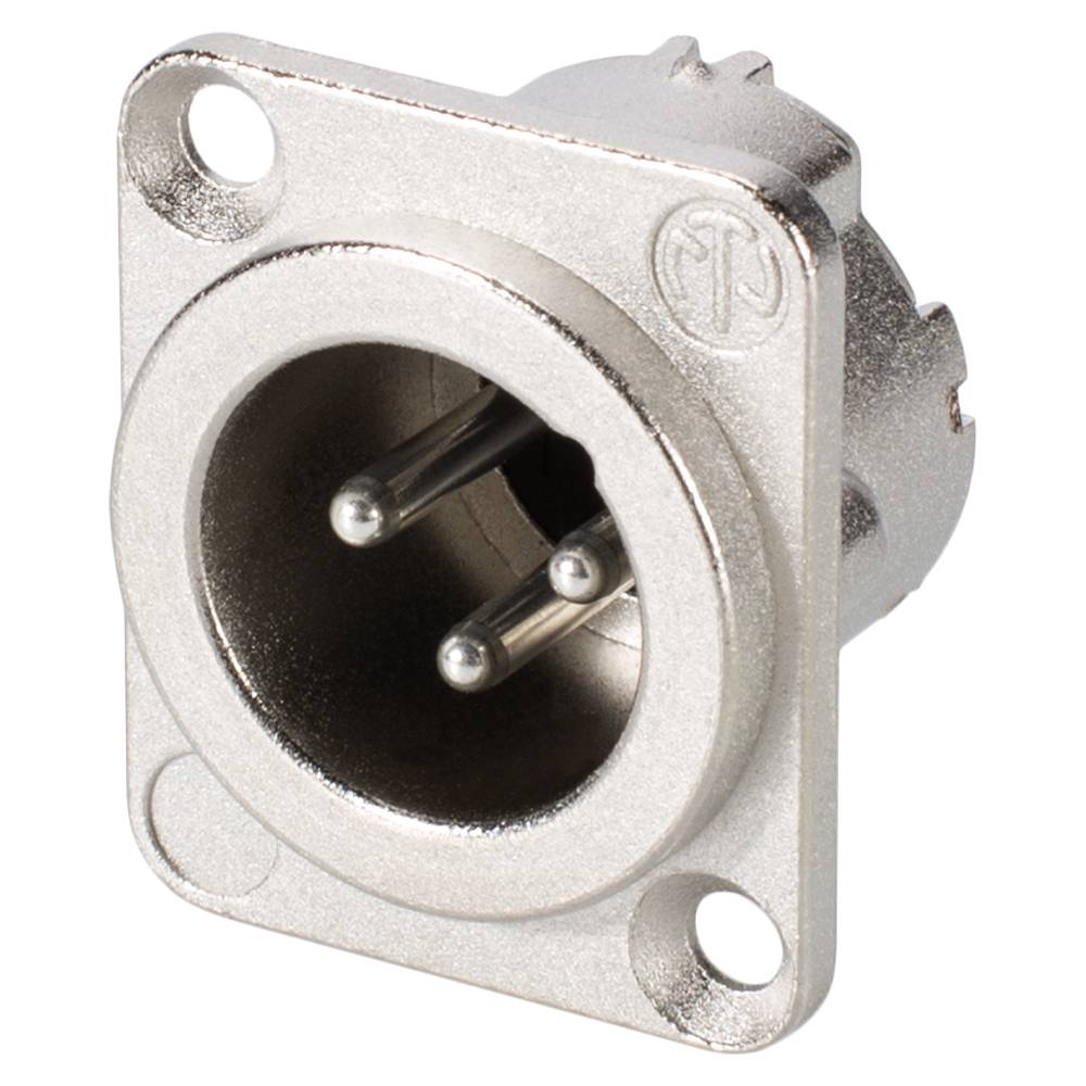 NEUTRIK® XLR, 3-pol , Metall-, Löttechnik-Einbaustecker, versilberte(r) Kontakt(e), Type D, nickel