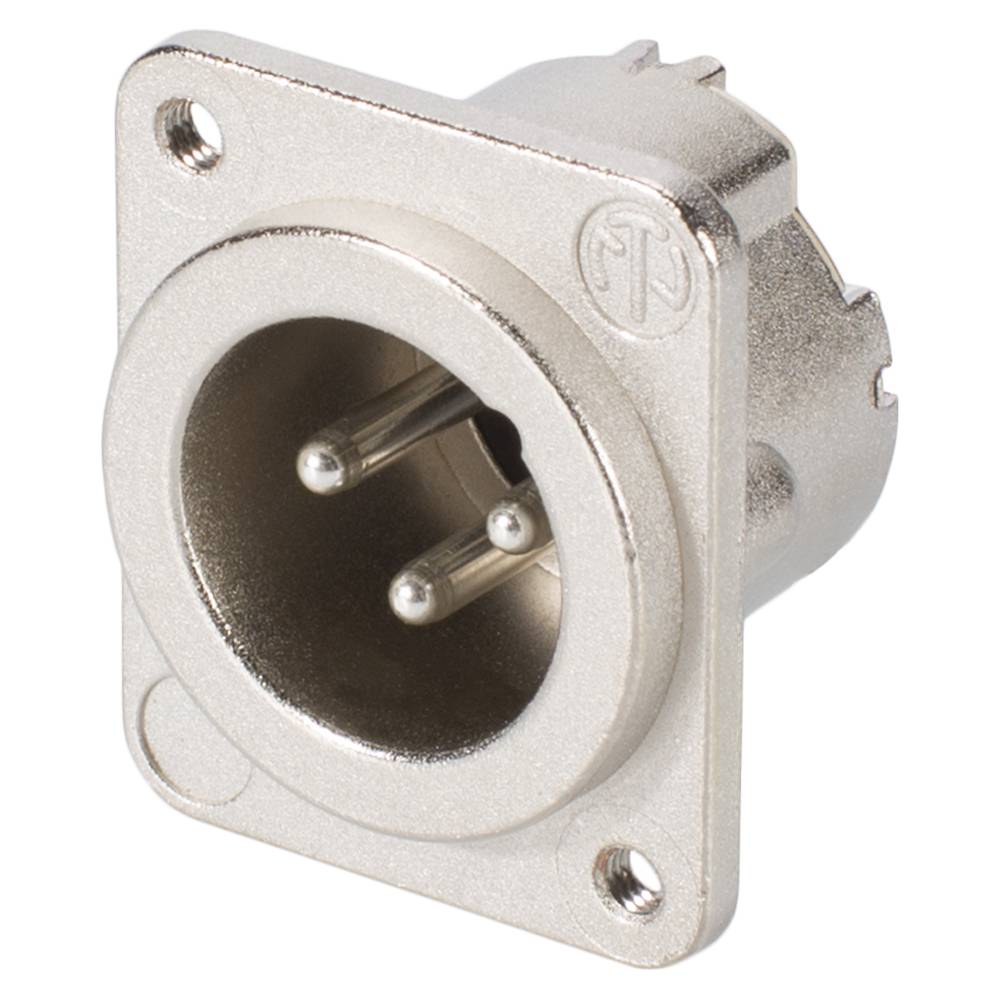 NEUTRIK® XLR, 3-pol , Metall-, Löttechnik-Einbaustecker, versilberte(r) Kontakt(e), Type D M3, nickel