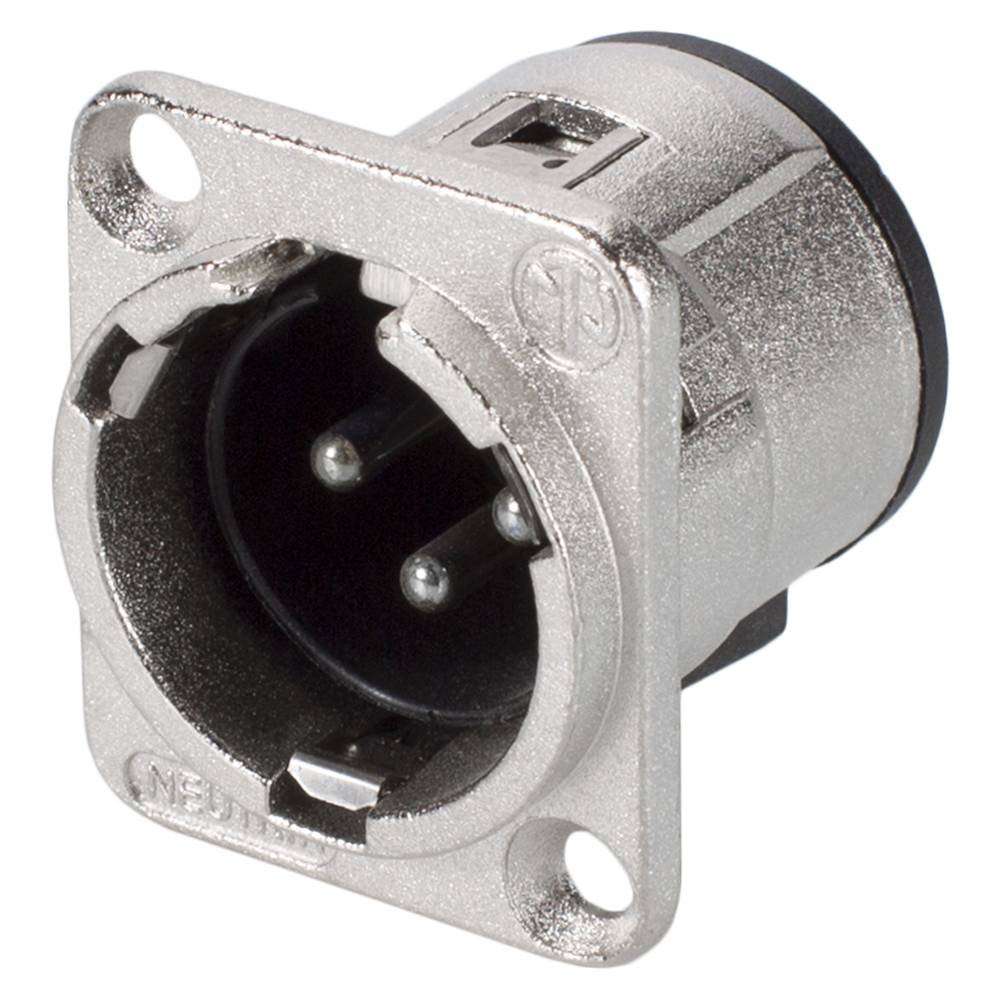 NEUTRIK® XLR, 3-pol , Metall-, Printtechnik vertikal-Einbaustecker, versilberte(r) Kontakt(e), Type D, nickel