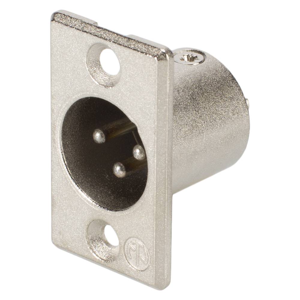 NEUTRIK® XLR, 3-pol , Metall-, Löttechnik-Einbaustecker, versilberte(r) Kontakt(e), Type P, nickel