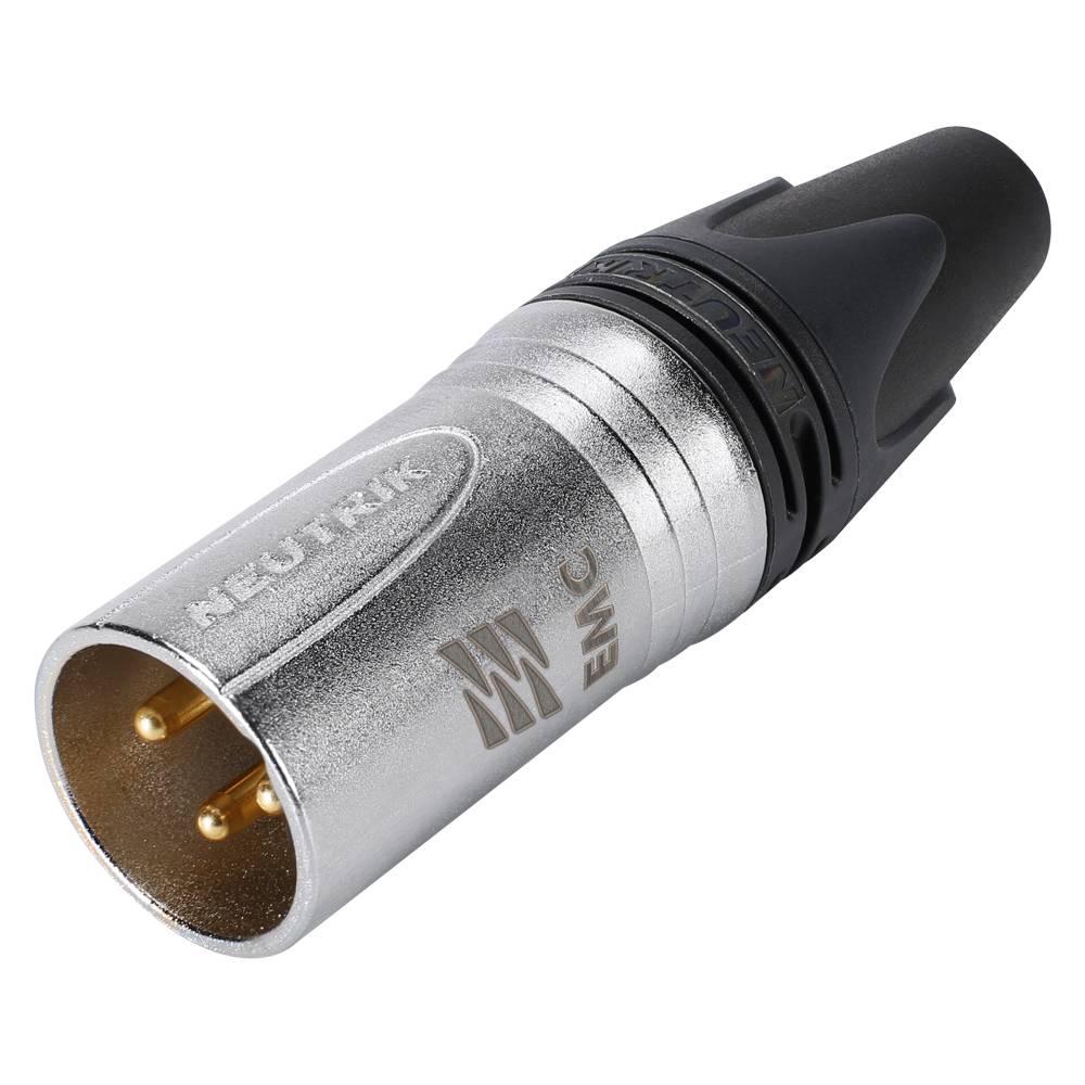 NEUTRIK® XLR, 3-pol , Velvet-Chrom-Gehäuse-, Löttechnik-Kabelstecker, hartvergoldete(r) Kontakt(e), gerade, grau