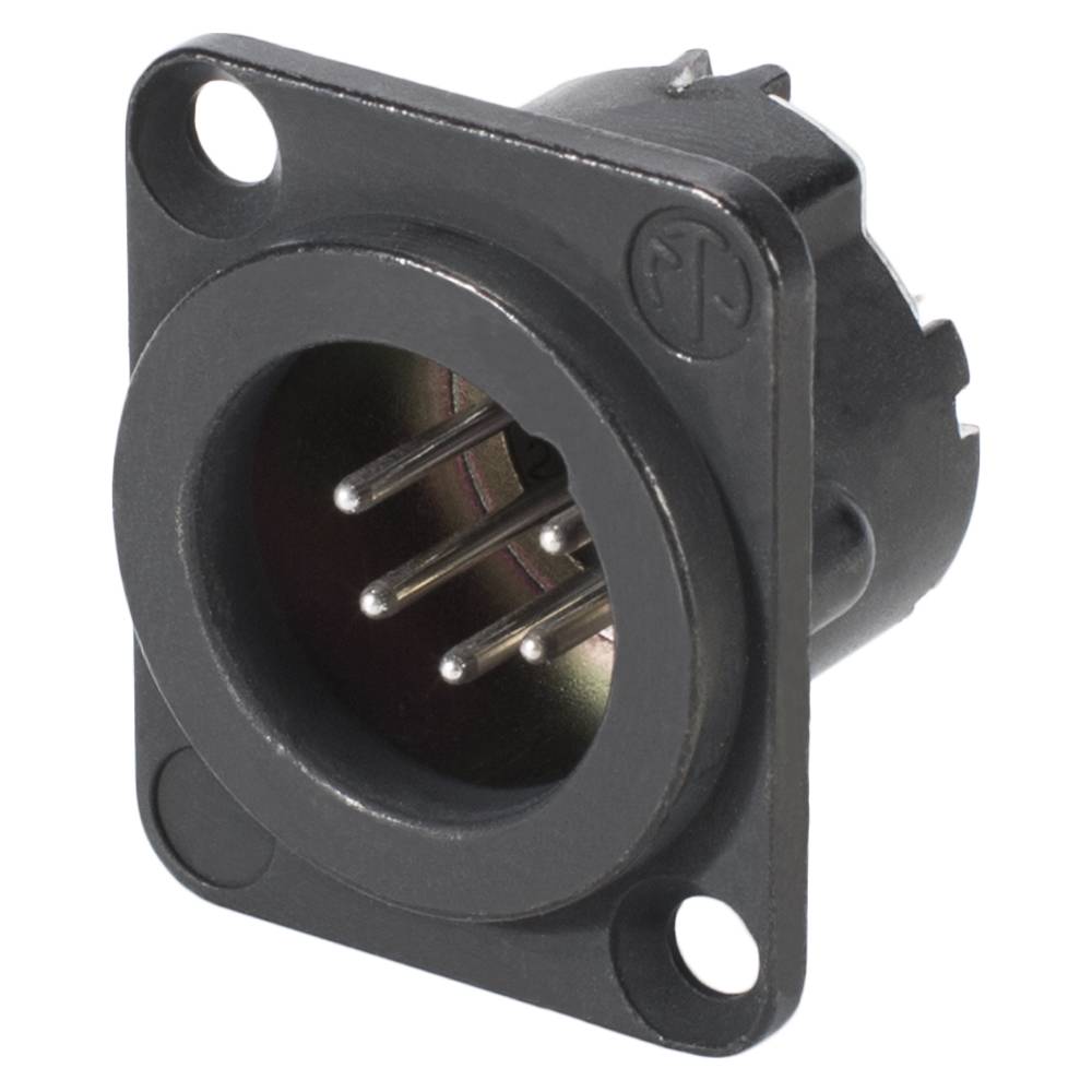 NEUTRIK® XLR, 5-pol , Metall-, Löttechnik-Einbaustecker, versilberte(r) Kontakt(e), Type D, schwarz