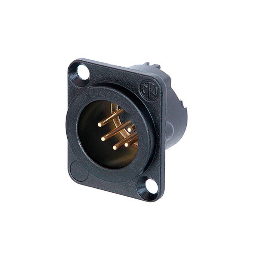 NEUTRIK® XLR, 5-pol , Metall-, Löttechnik-Einbaustecker, vergoldete(r) Kontakt(e), Type D, schwarz