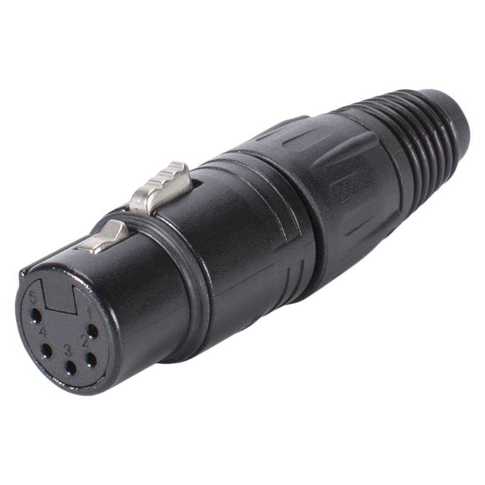 NEUTRIK® XLR, 5-pol , Metall-, Löttechnik-Kabelbuchse, vergoldete(r) Kontakt(e), gerade, schwarz