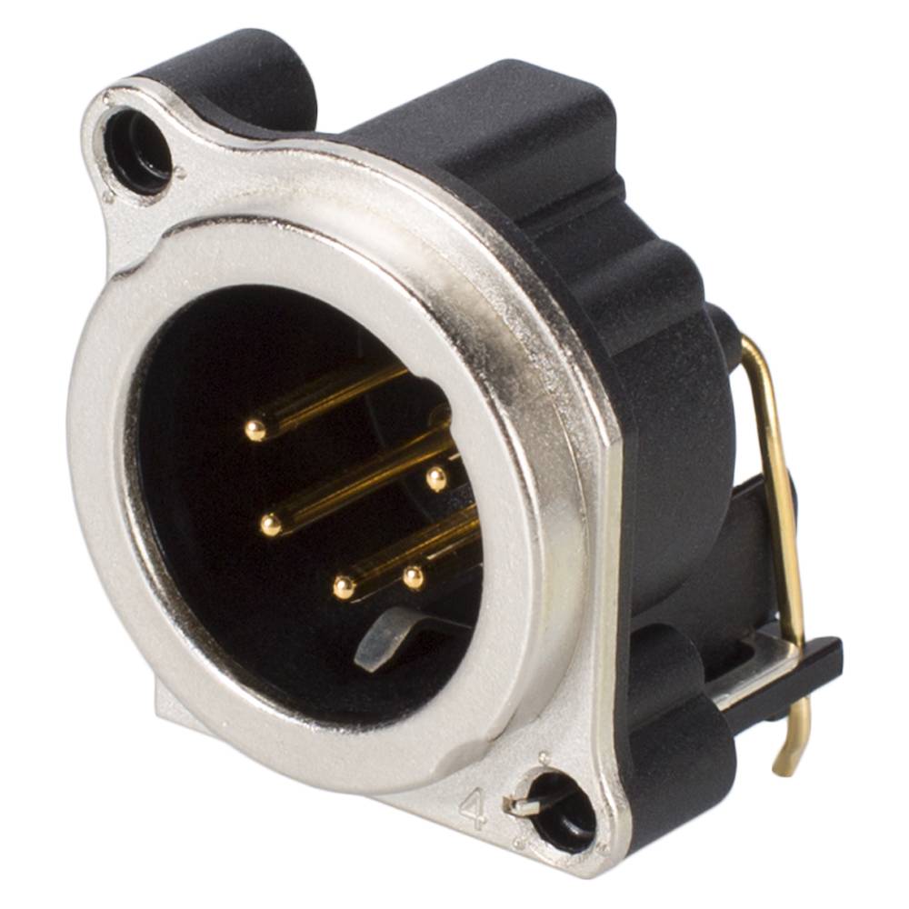 NEUTRIK® XLR, 5-pol , Metall-, Printtechnik horizontal-Einbaustecker, hartvergoldete(r) Kontakt(e), Type B, nickel