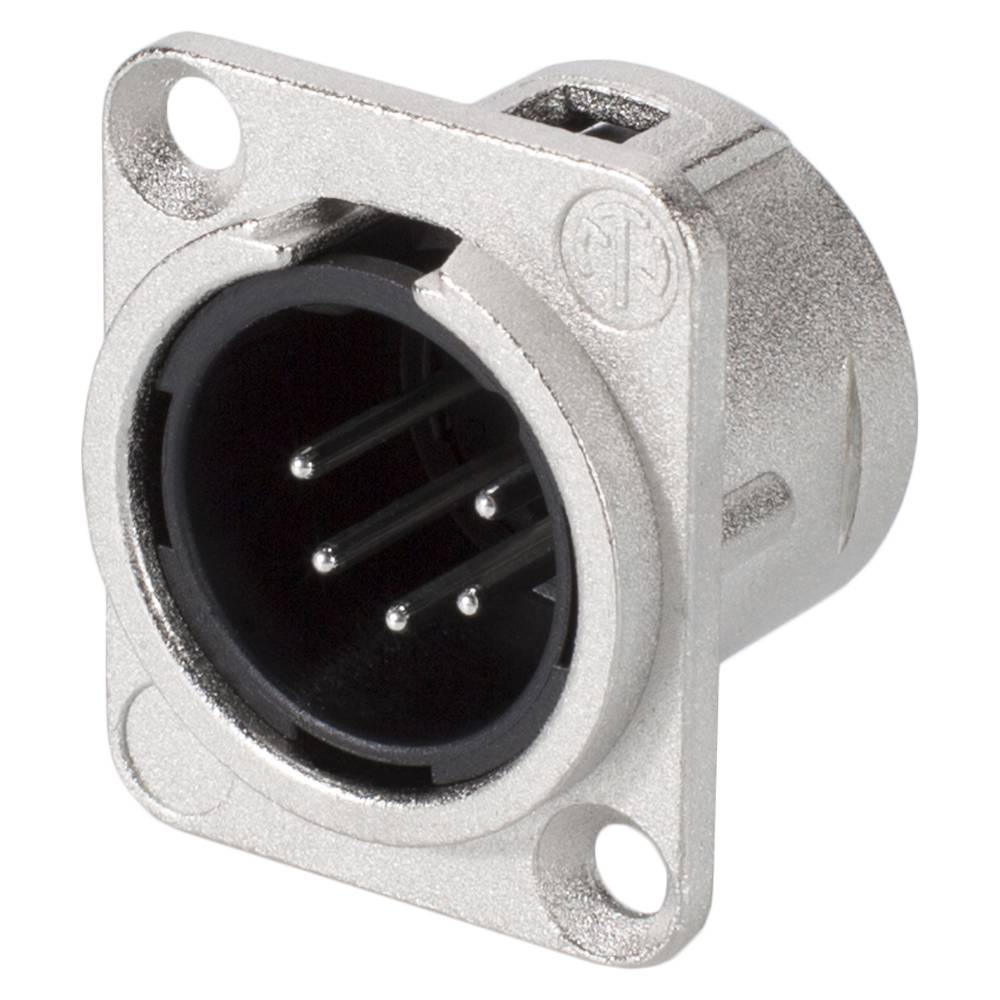 NEUTRIK® XLR, 5-pol , Metall-, Löttechnik-Einbaustecker, versilberte(r) Kontakt(e), Type D, nickel