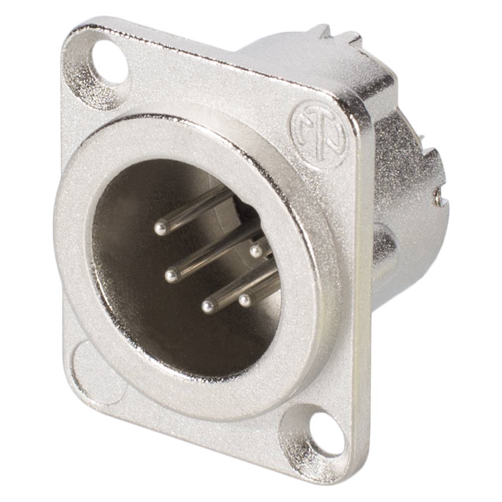 NEUTRIK® XLR, 5-pol , Metall-, Löttechnik-Einbaustecker, versilberte(r) Kontakt(e), Type D, nickel