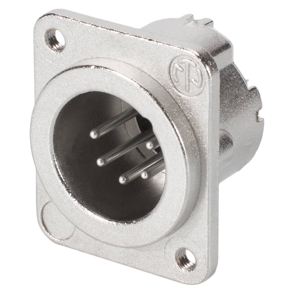 NEUTRIK® XLR, 5-pol , Metall-, Löttechnik-Einbaustecker, versilberte(r) Kontakt(e), Type D M3, nickel