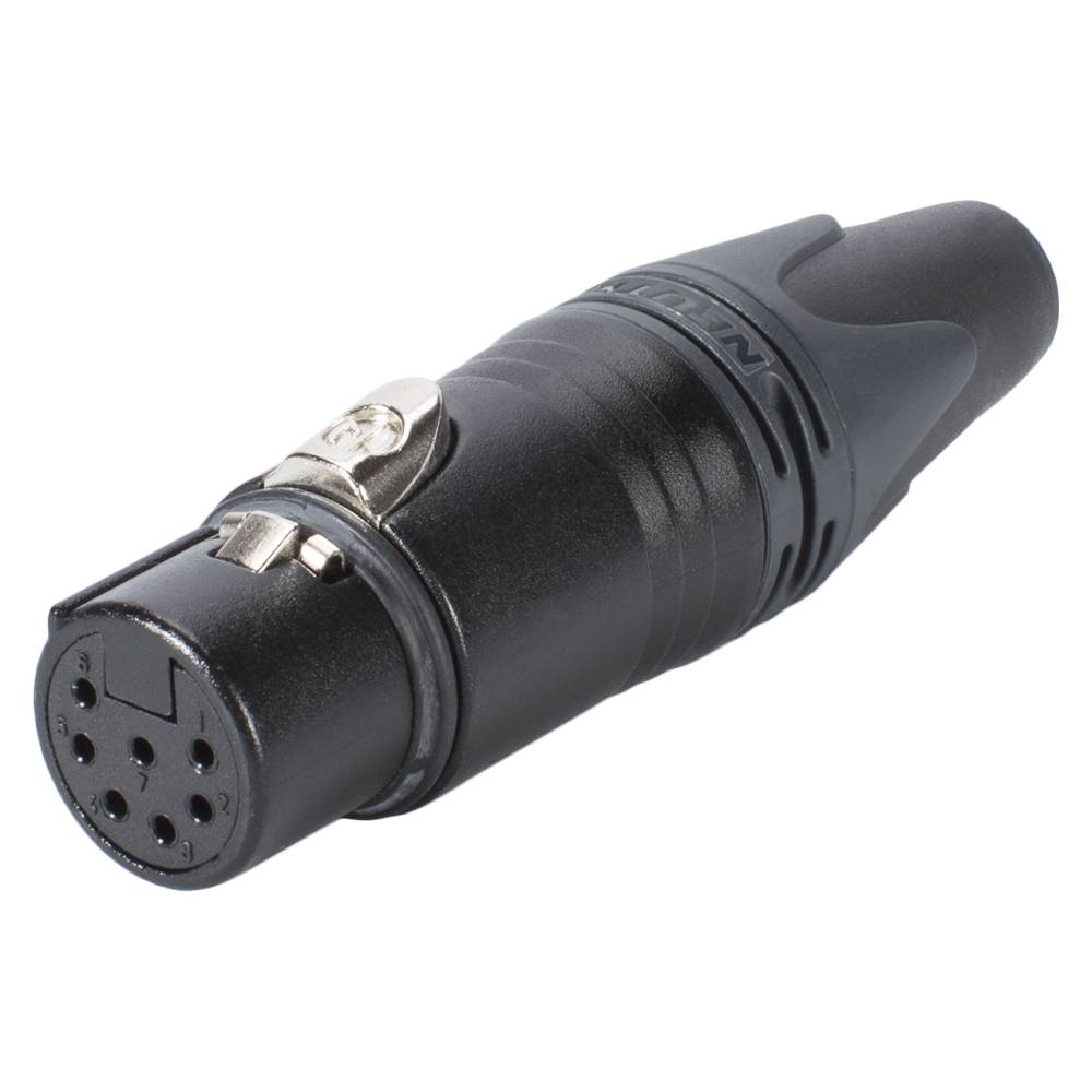 NEUTRIK® XLR, 7-pol , Metall-, Löttechnik-Kabelbuchse, vergoldete(r) Kontakt(e), gerade, schwarz