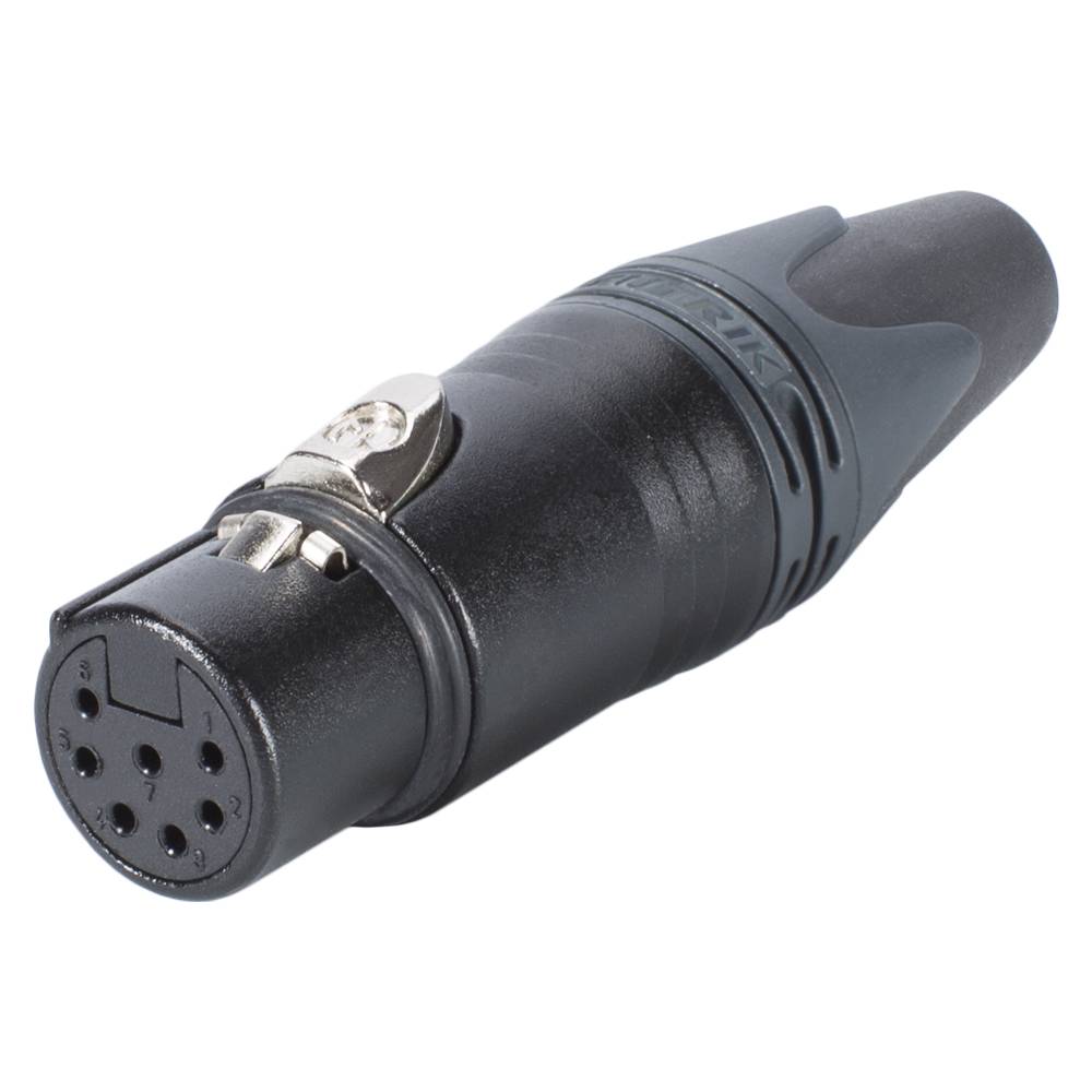 NEUTRIK® XLR, 7-pol , Metall-, Löttechnik-Kabelbuchse, versilberte(r) Kontakt(e), gerade, schwarz