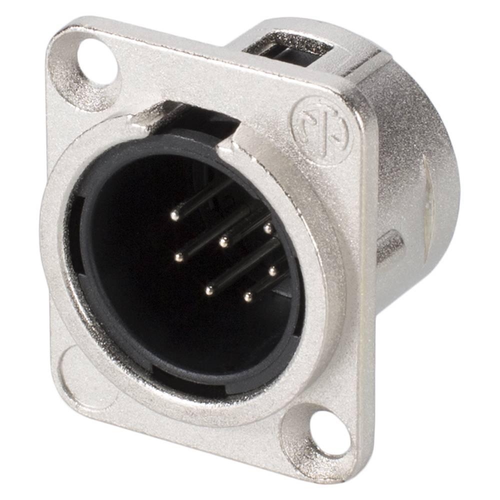 NEUTRIK® XLR, 7-pol , Metall-, Löttechnik-Einbaustecker, versilberte(r) Kontakt(e), Type D, nickel