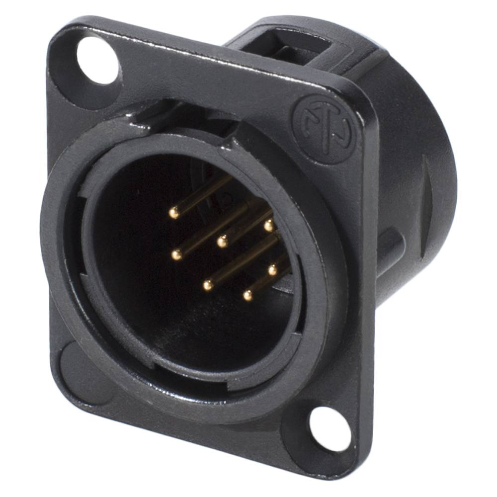 NEUTRIK® XLR, 7-pol , Metall-, Löttechnik-Einbaustecker, vergoldete(r) Kontakt(e), Type D, schwarz
