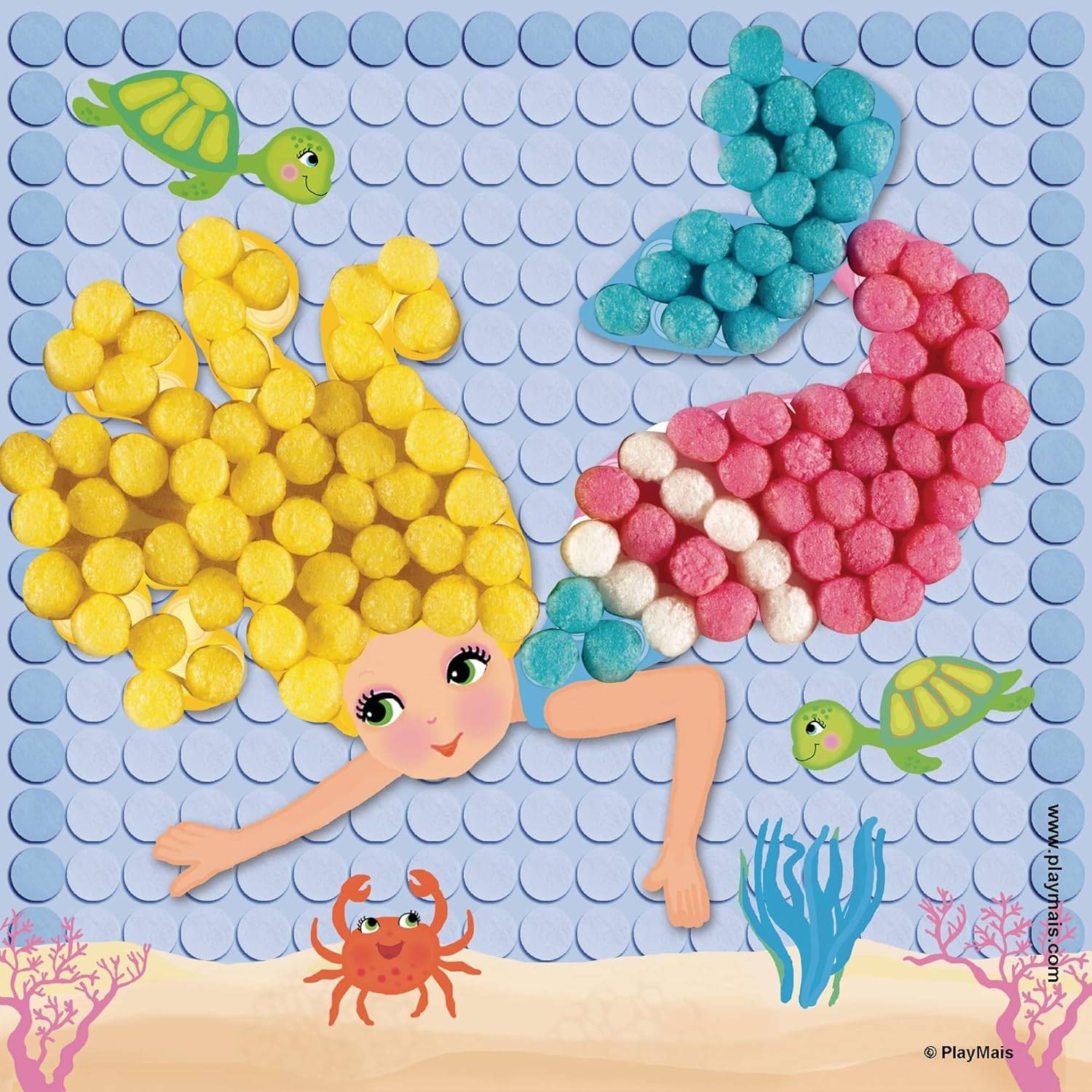 Playmais MOSAIC Dream Mermaid Kreativ-Set Basteln 2.300 Stück + 6 Klebebilder 5+