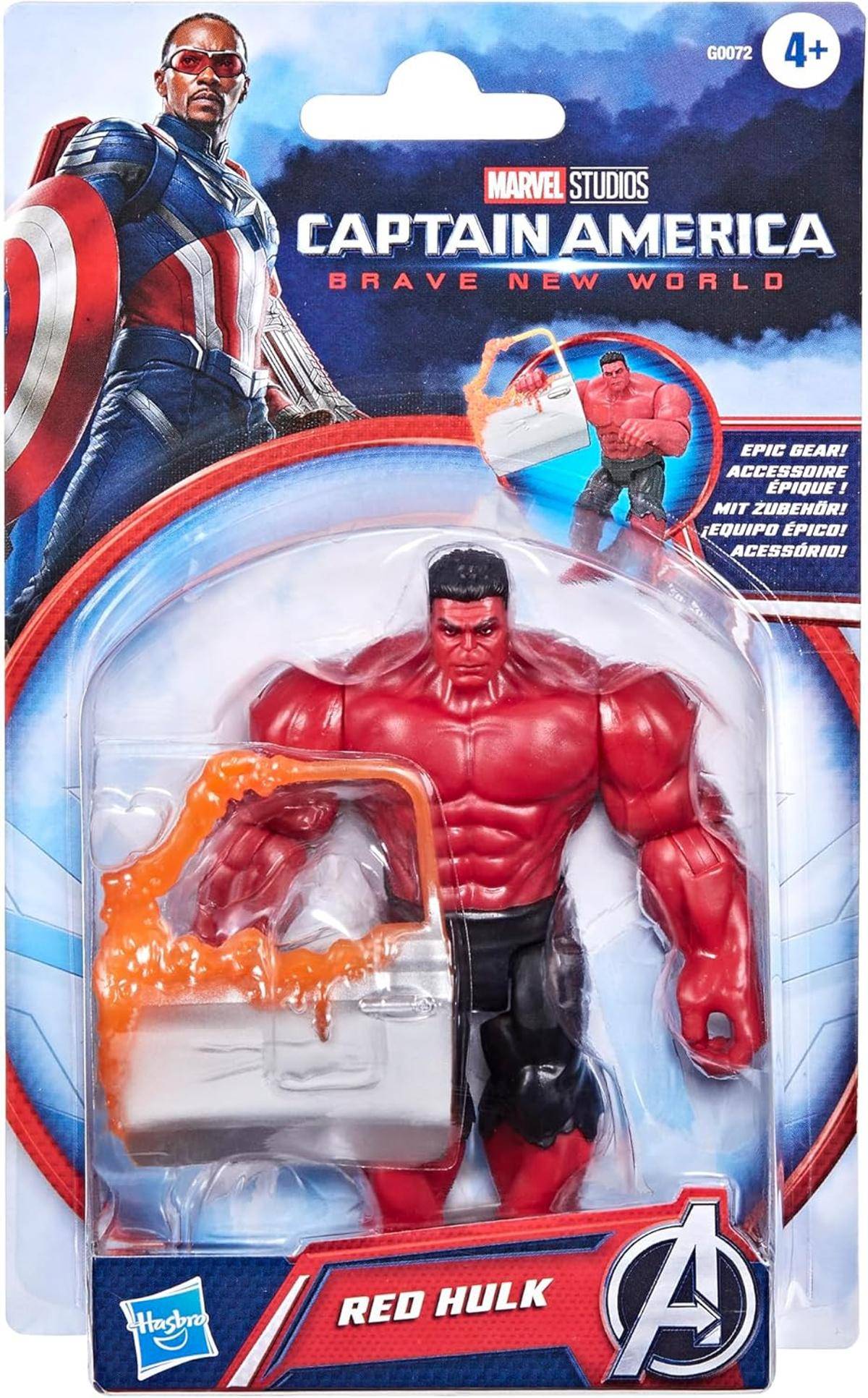 Marvel Avengers Epic Hero Series Captain America Brave World Red Hulk Figur 4+