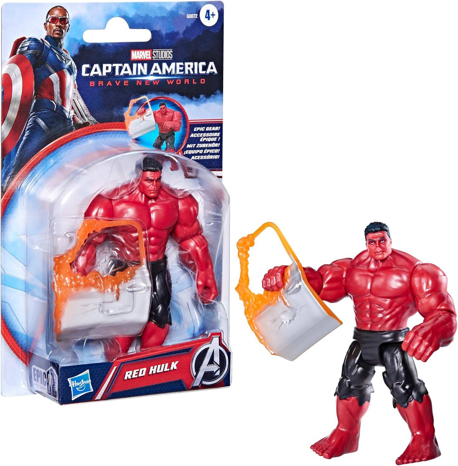 Marvel Avengers Epic Hero Series Captain America Brave World Red Hulk Figur 4+