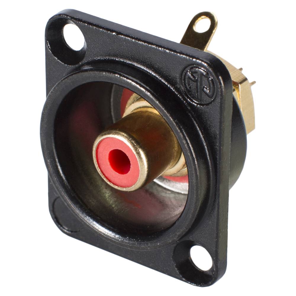 NEUTRIK® Cinch (RCA), 2-pol , Metall-, Löttechnik-Einbaubuchse, vergoldete(r) Kontakt(e), Type D, schwarz