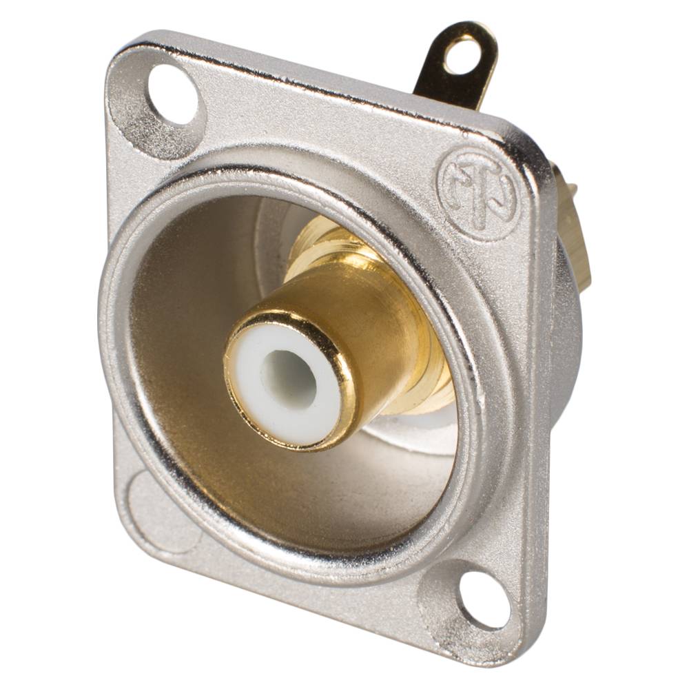 NEUTRIK® Cinch (RCA), 2-pol , Metall-, Löttechnik-Einbaubuchse, vergoldete(r) Kontakt(e), Type D, nickel