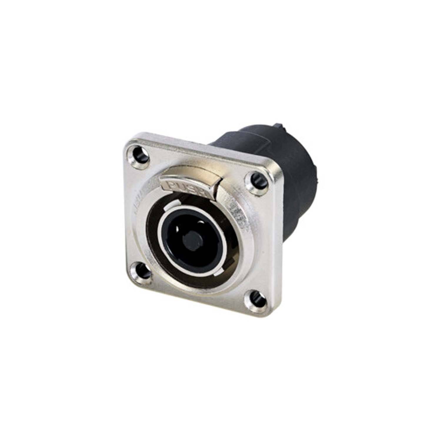 NEUTRIK® speakON®, spritzwassergeschützt IP54 , 4-pol , Metall-, Löttechnik-Einbaubuchse, versilberte(r) Kontakt(e), Type G, nickel