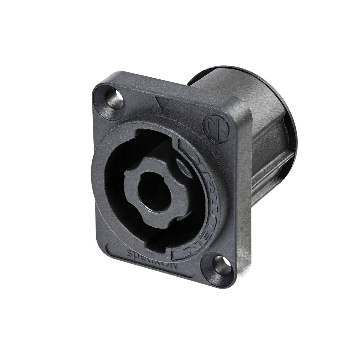 NEUTRIK® speakON®, 4-pol , Kunststoff-, Printtechnik vertikal-Einbaustecker, versilberte(r) Kontakt(e), Type D, schwarz