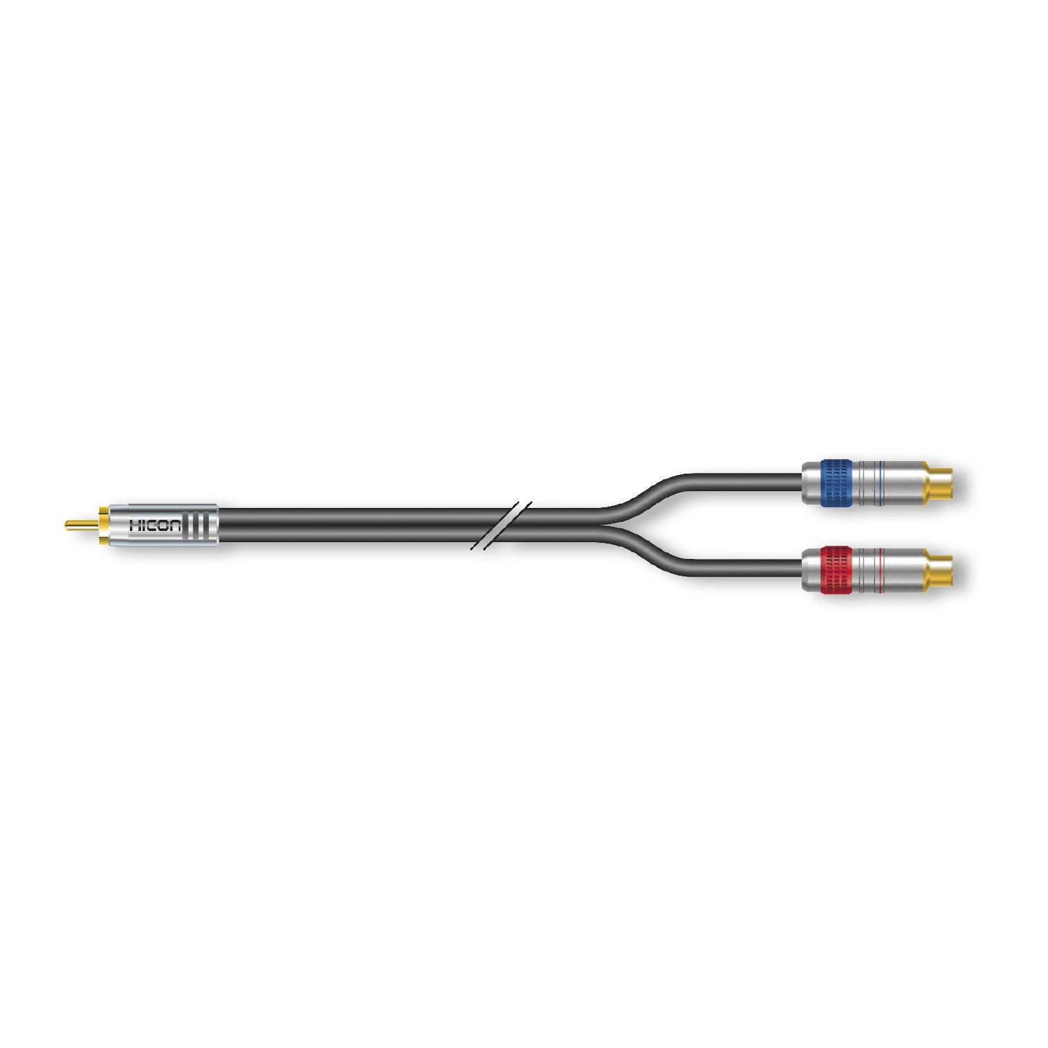 RCA-Cinch-Patchkabel, unsymmetrisch SC-Onyx, 1 x 0,25 mm² | RCA-Cinch / RCA-Cinch, HICON