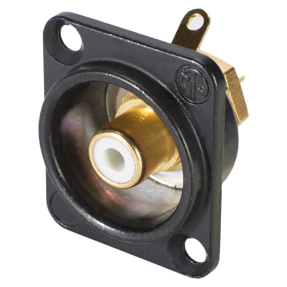 NEUTRIK® Cinch (RCA), 2-pol , Metall-, Löttechnik-Einbaubuchse, vergoldete(r) Kontakt(e), Type D, schwarz