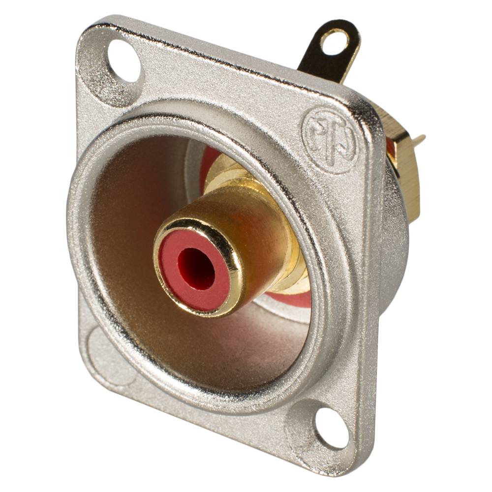 NEUTRIK® Cinch (RCA), 2-pol , Metall-, Löttechnik-Einbaubuchse, vergoldete(r) Kontakt(e), Type D, nickel