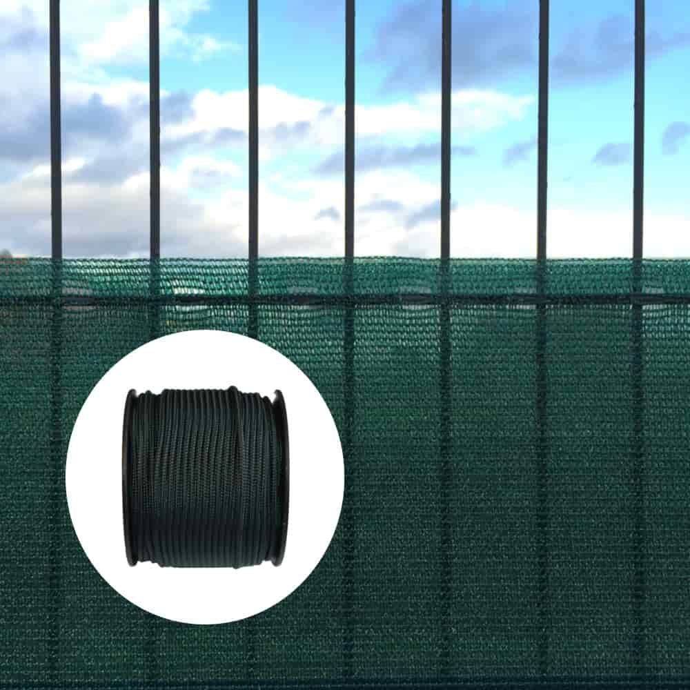 Sichtschutznetz Windschutznetz 1x50m inkl. Befestigung grüne Kordel