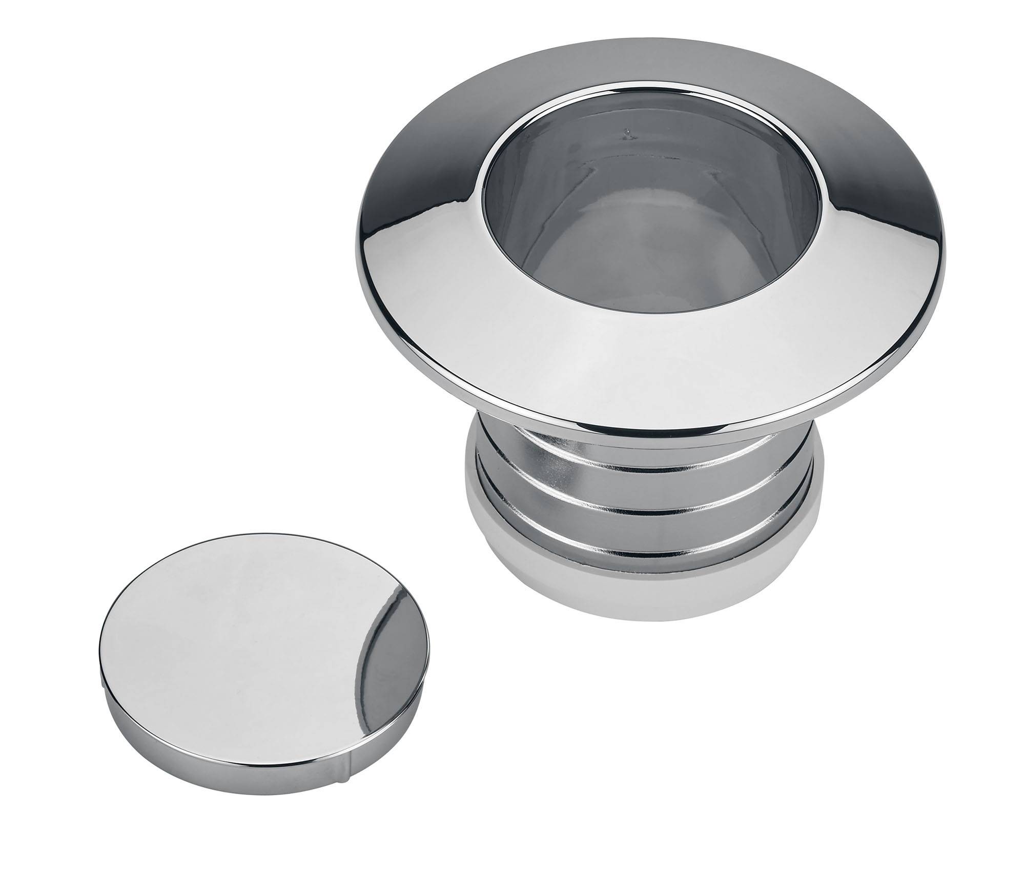 Wasserzähler Schubrosette mit Blinddeckel, chrom passend zu Wasser-Geräte, KOAX, ABB, Techem Vario-S, SPX, ZR-Neptun, Rossweiner, Pollumuk