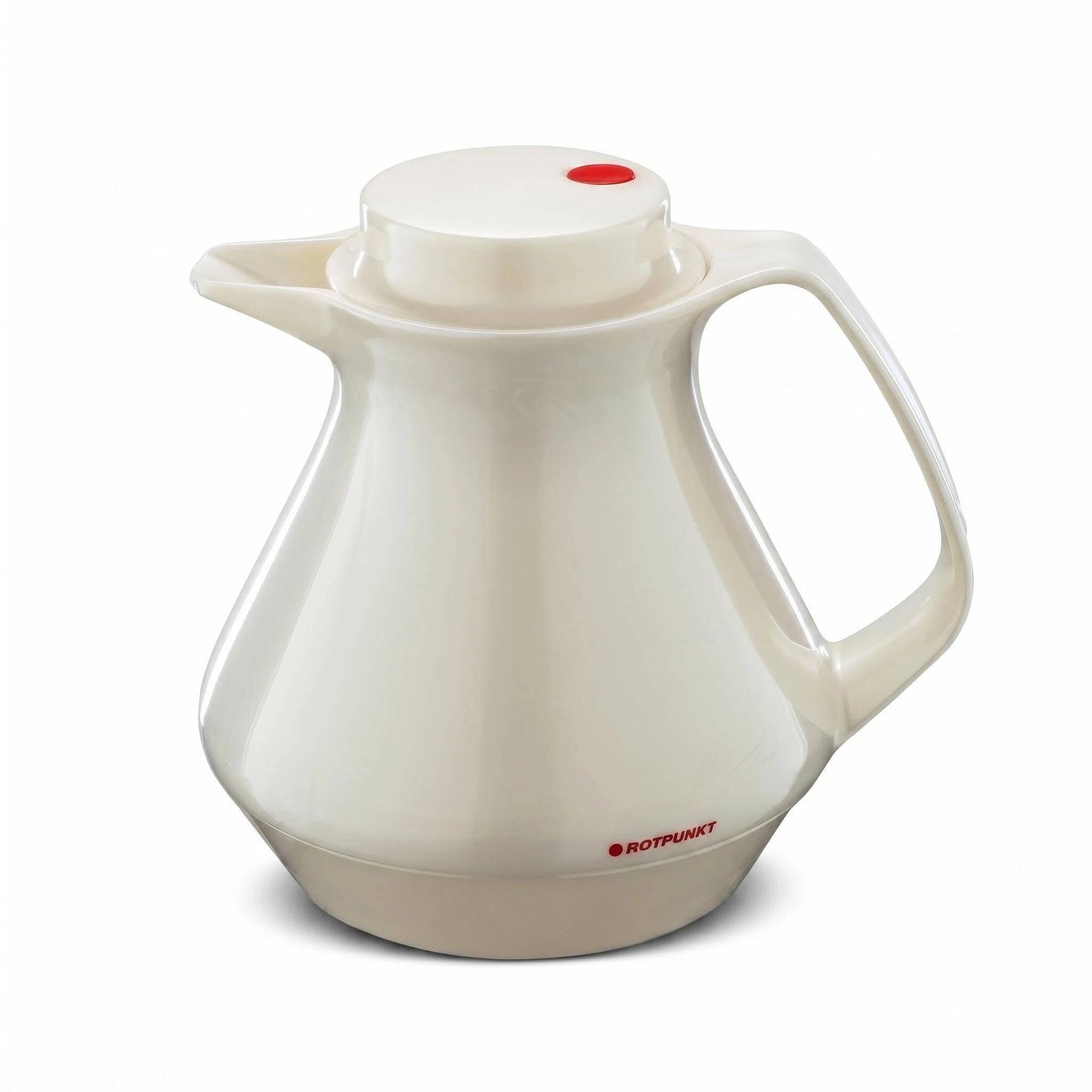 ROTPUNKT 350 Isolierkanne 1L Kanne für Kaffee und Tee - BPA-frei - Weiß