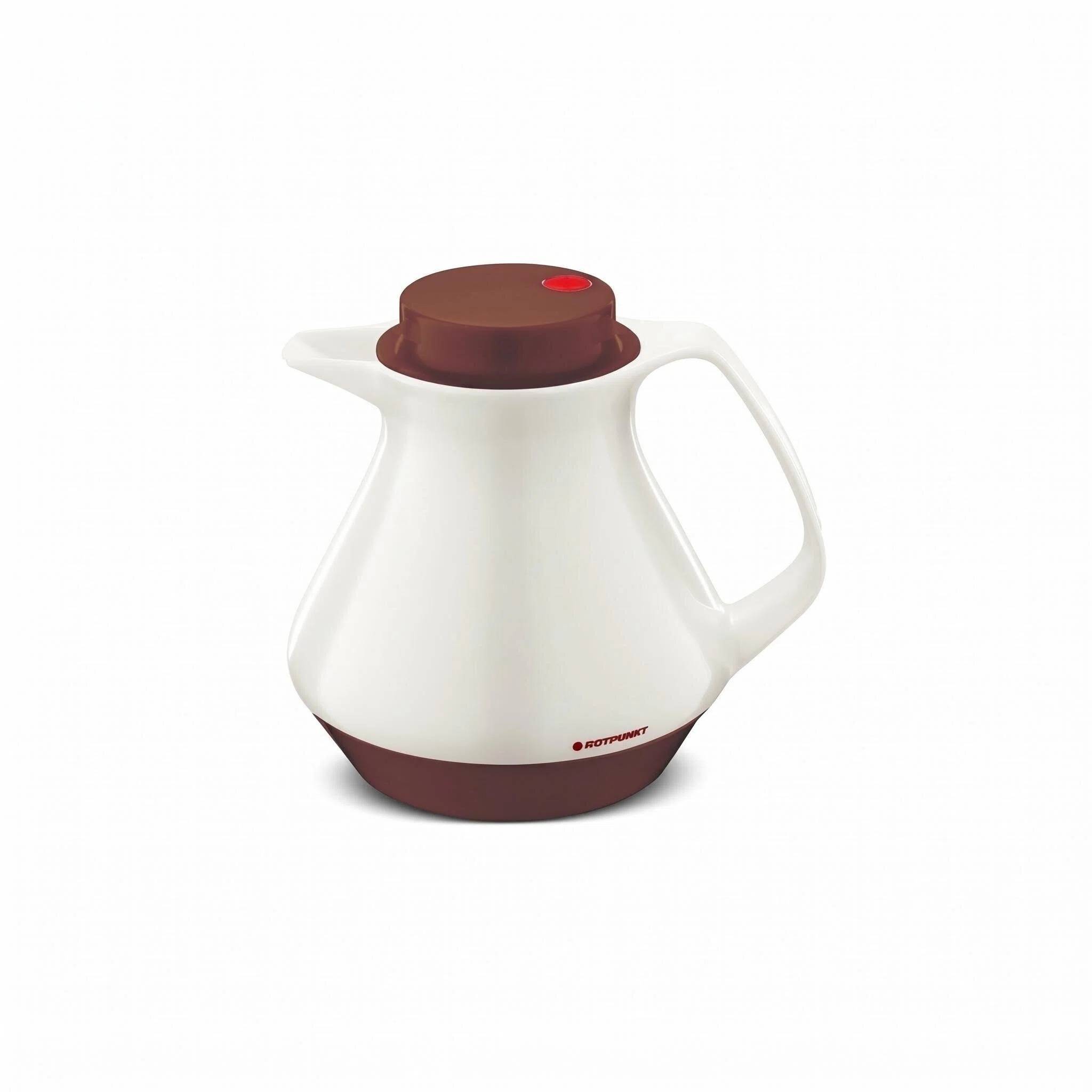 ROTPUNKT 350 Isolierkanne 1L Kanne für Kaffee und Tee - BPA-frei - Rot & Weiß