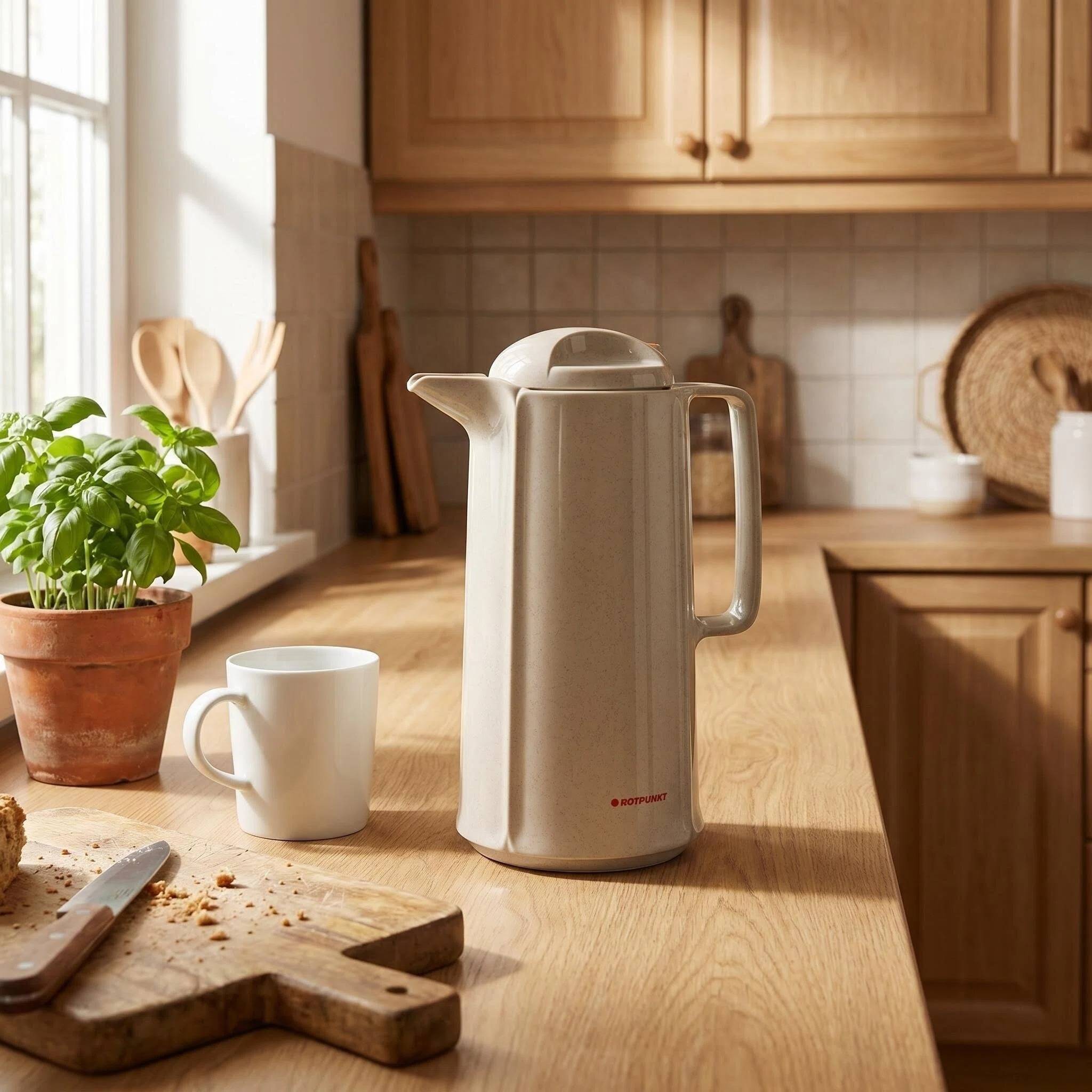 ROTPUNKT Isolierkanne 0.6L - Marlis 460 - Glaseinsatz - BPA-frei - Beige