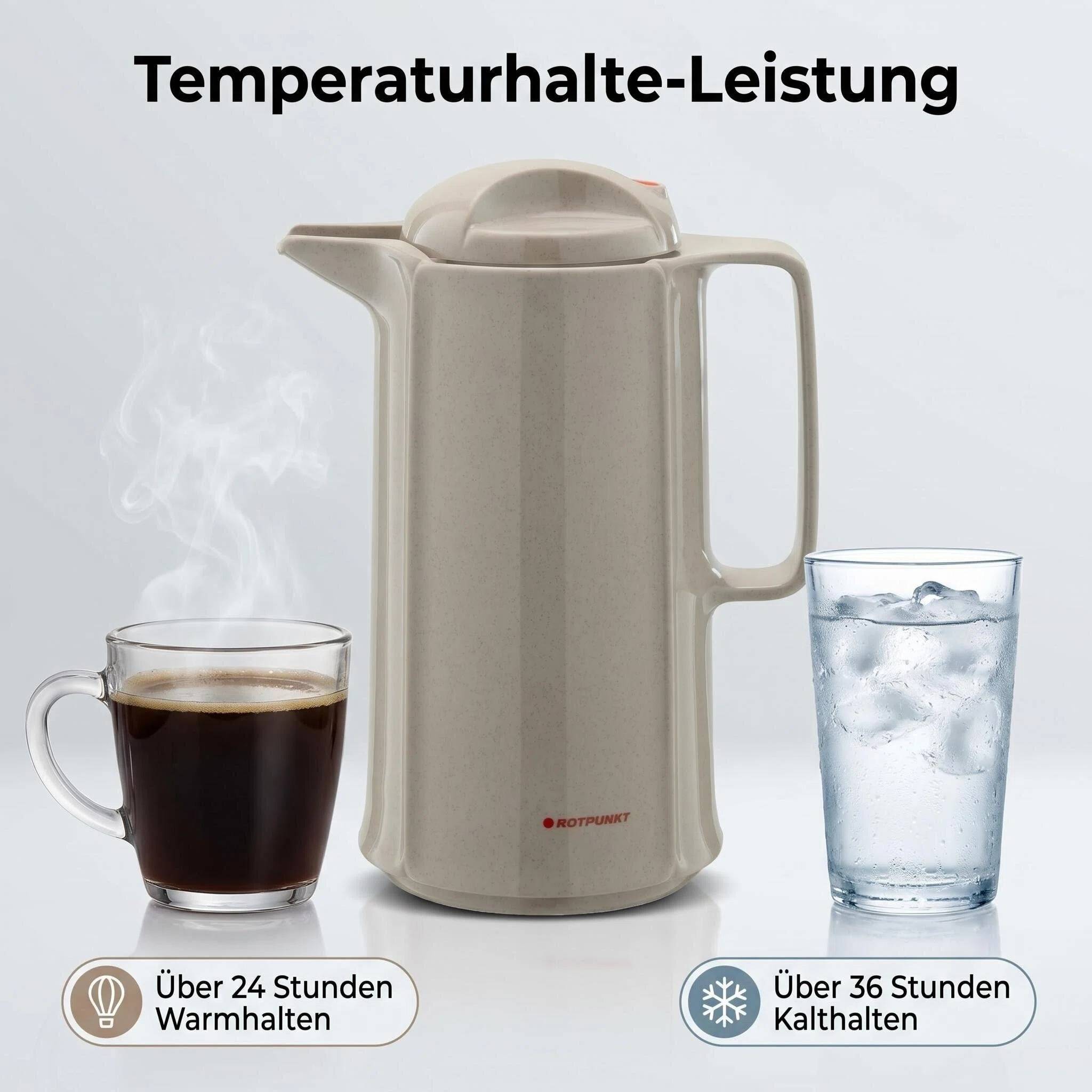 ROTPUNKT Isolierkanne 0.6L - Marlis 460 - Glaseinsatz - BPA-frei - Beige