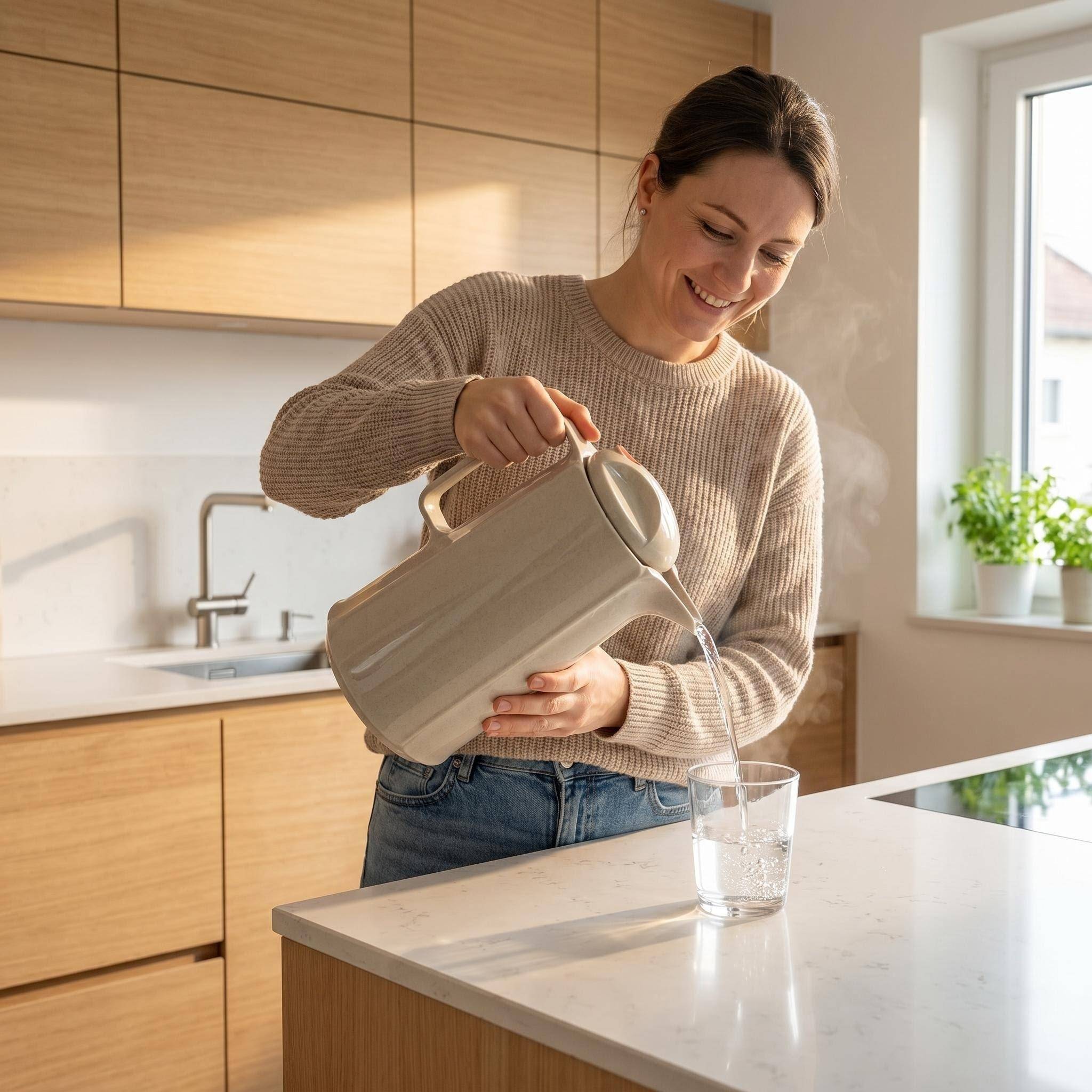 ROTPUNKT Isolierkanne 0.6L - Marlis 460 - Glaseinsatz - BPA-frei - Beige