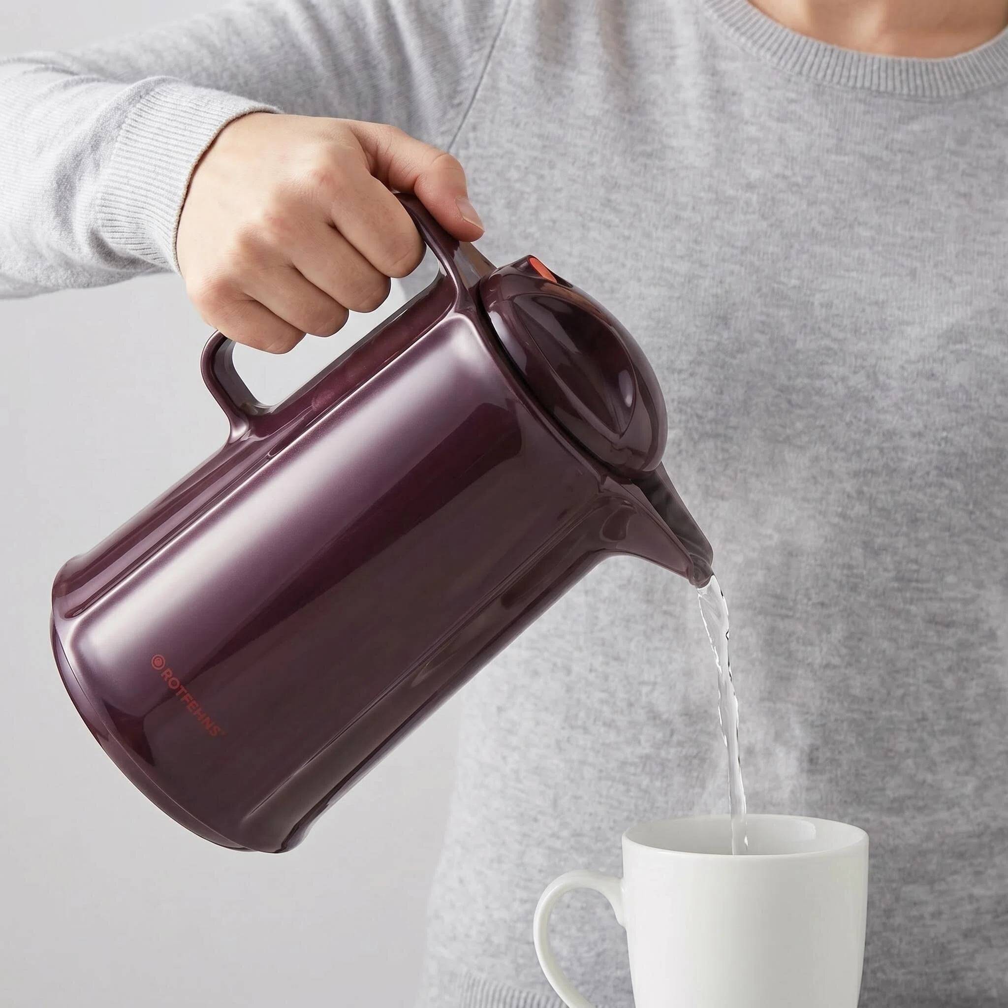ROTPUNKT Isolierkanne 1L - Marlis 420 - BPA-frei - Für Kaffee, Tee, Aufgüsse - Schwarz & Rot
