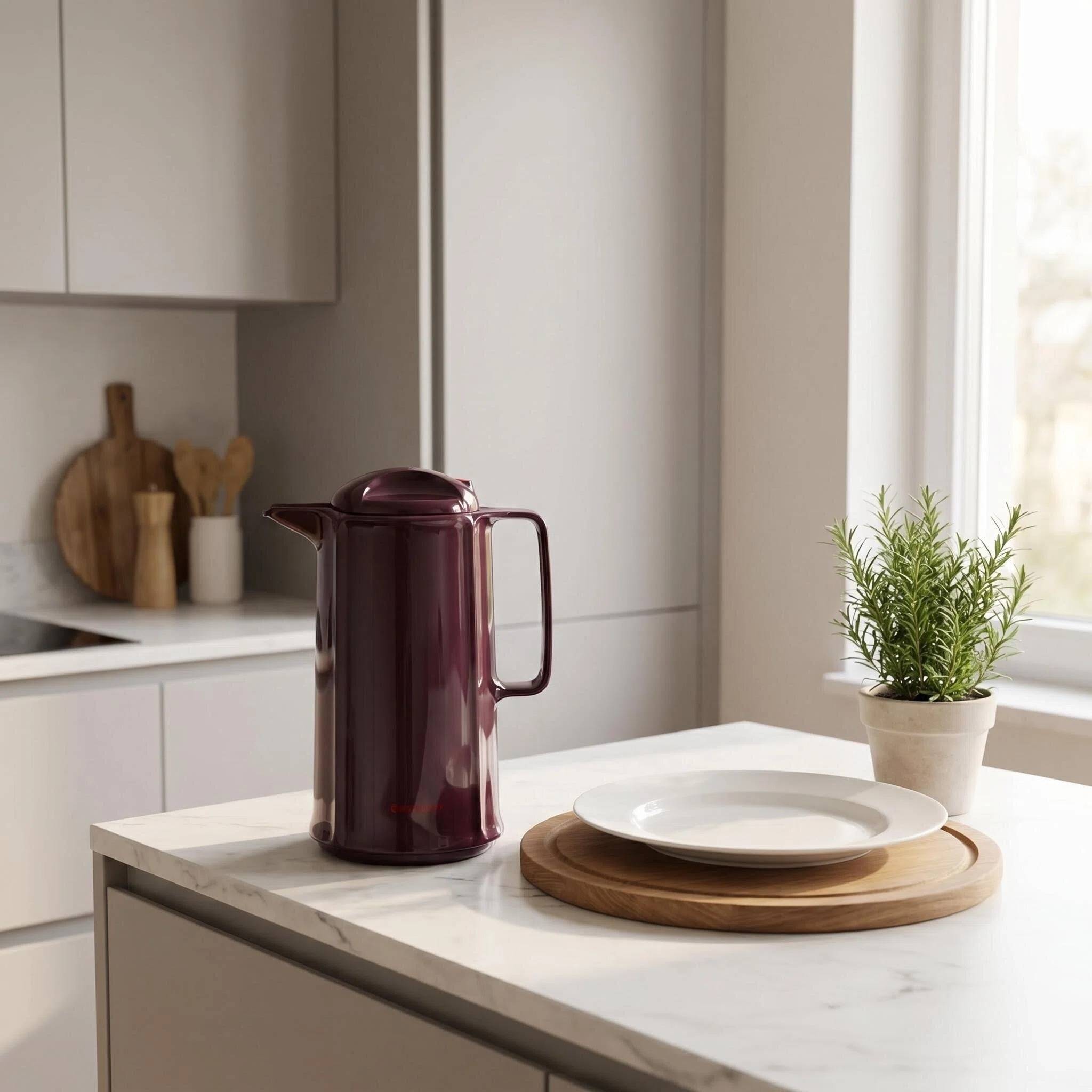 ROTPUNKT Isolierkanne 1L - Marlis 420 - BPA-frei - Für Kaffee, Tee, Aufgüsse - Schwarz & Rot