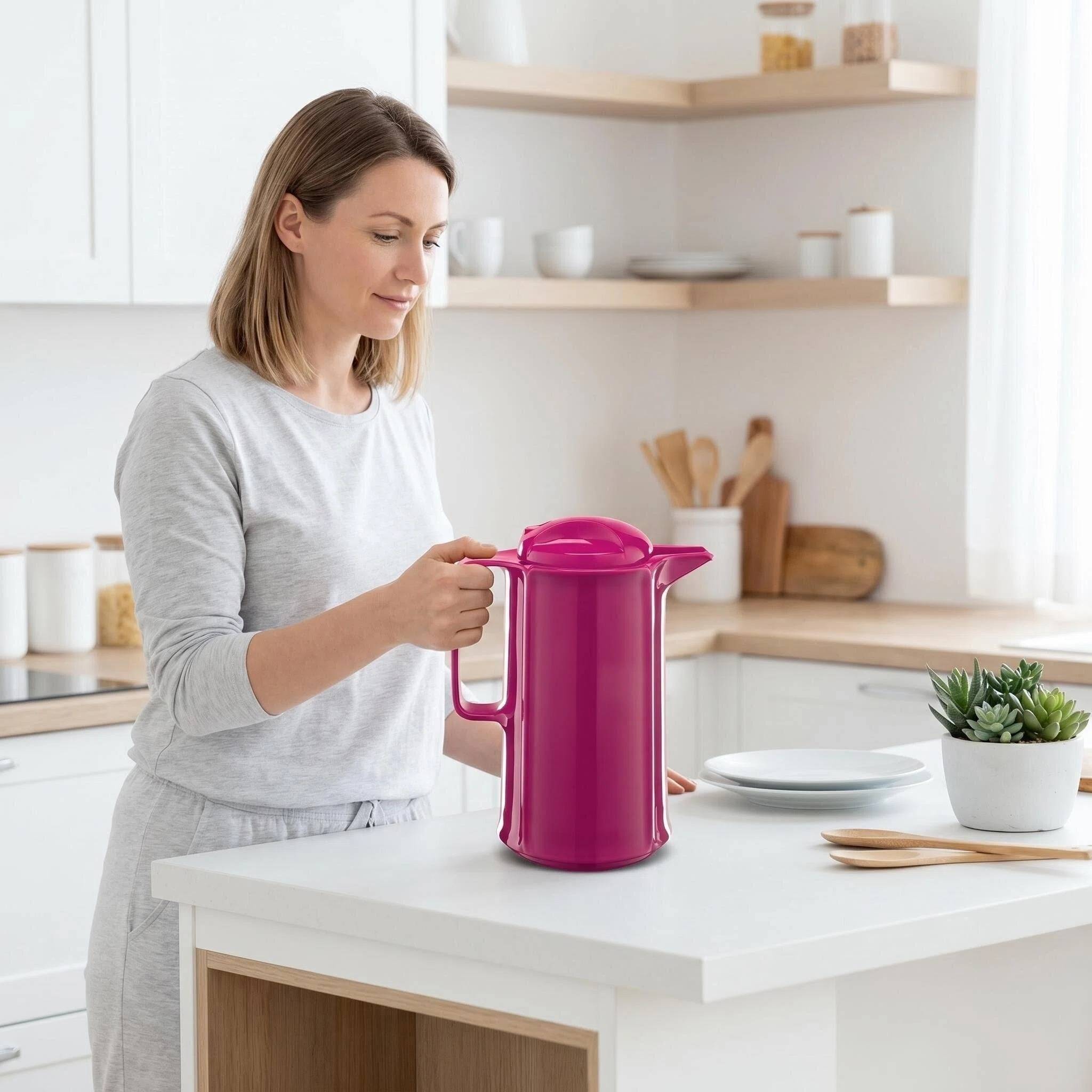 ROTPUNKT Isolierkanne 1L - Marlis 420 - BPA-frei - Für Kaffee, Tee, Aufgüsse - Rot