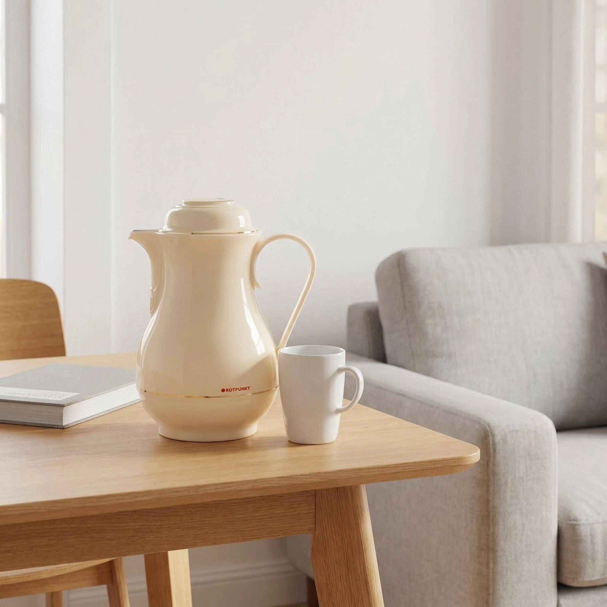 ROTPUNKT Isolierkanne 0.5L - 530 Christa - BPA-frei - Für Kaffee, Tee, Aufgüsse - Weiß