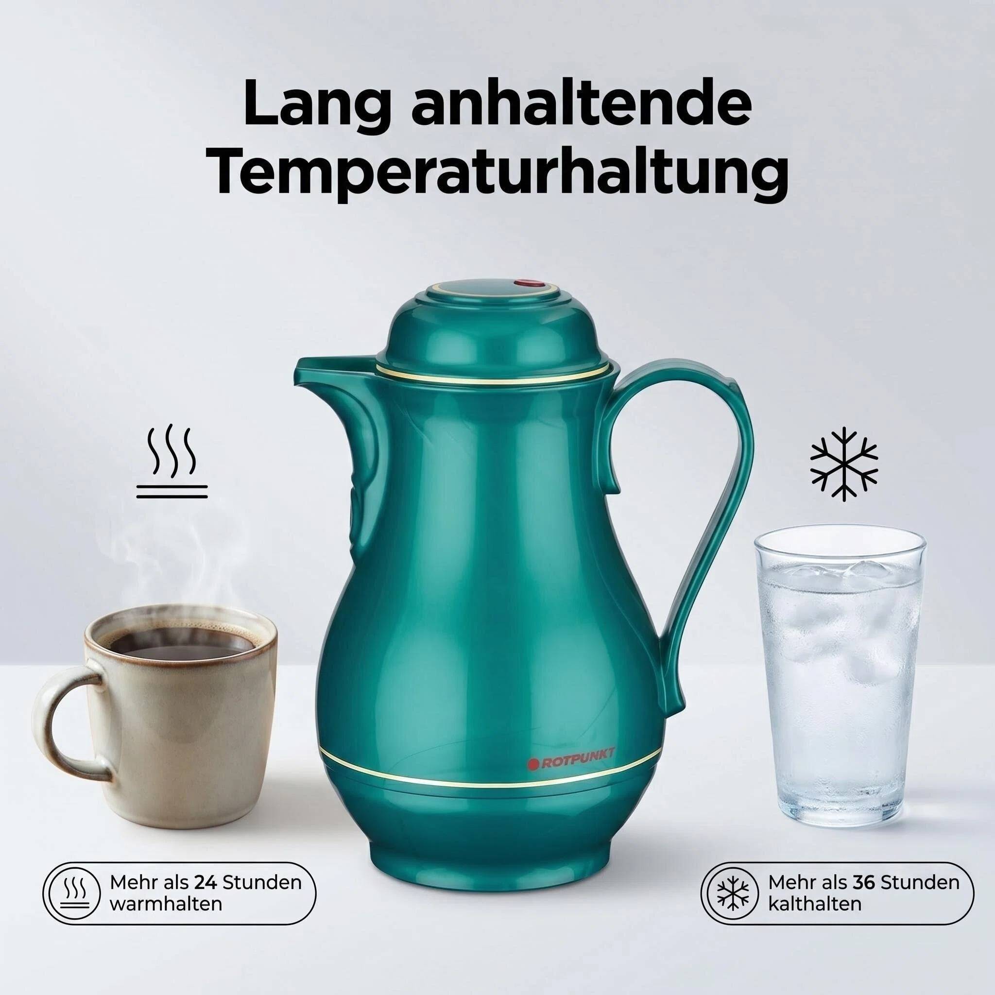 ROTPUNKT Isolierkanne 0.5L - 530 Christa - BPA-frei - Für Kaffee, Tee, Aufgüsse - Grün