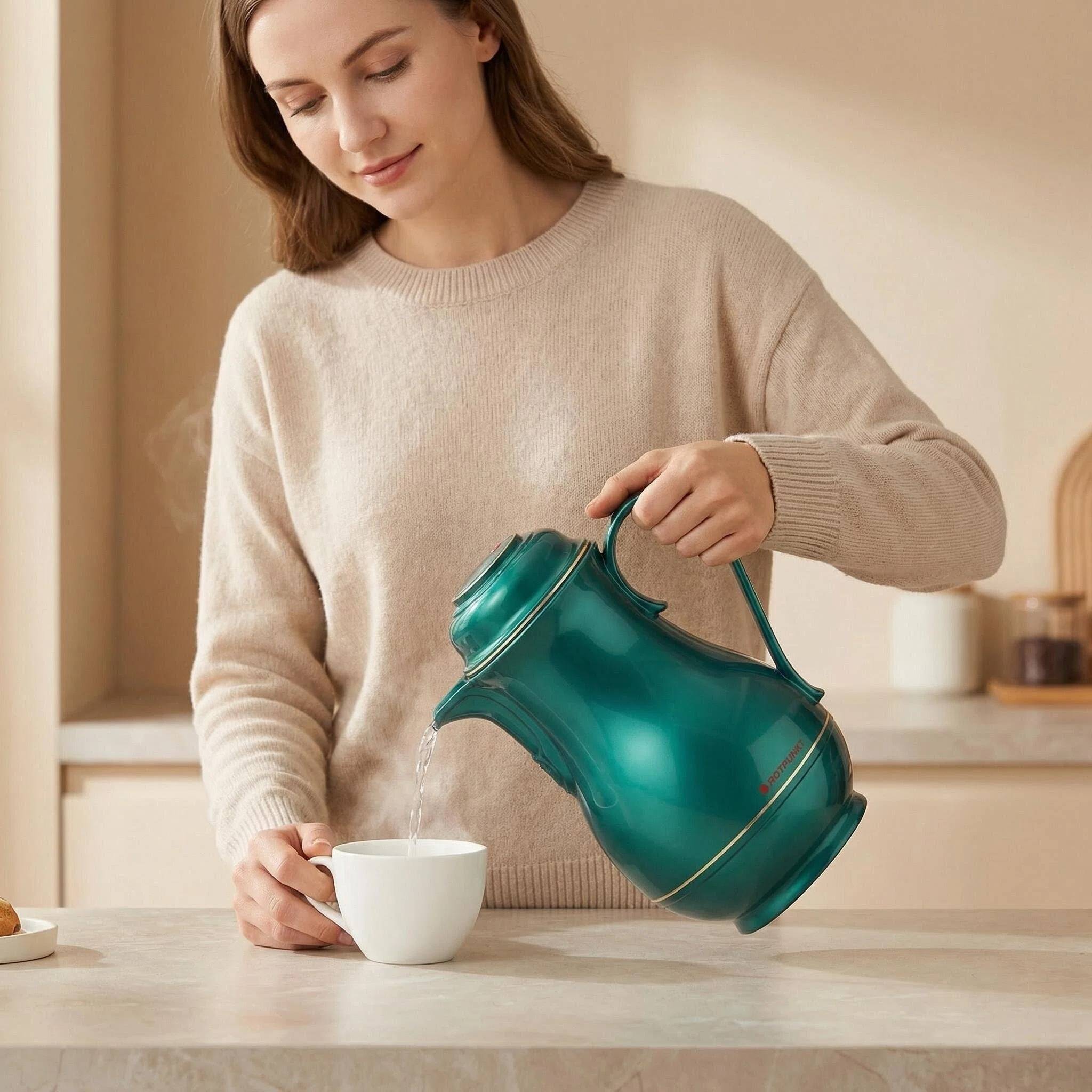 ROTPUNKT Isolierkanne 1.2L - 830 Christa - BPA-frei - Für Kaffee, Tee, Aufgüsse - Grün