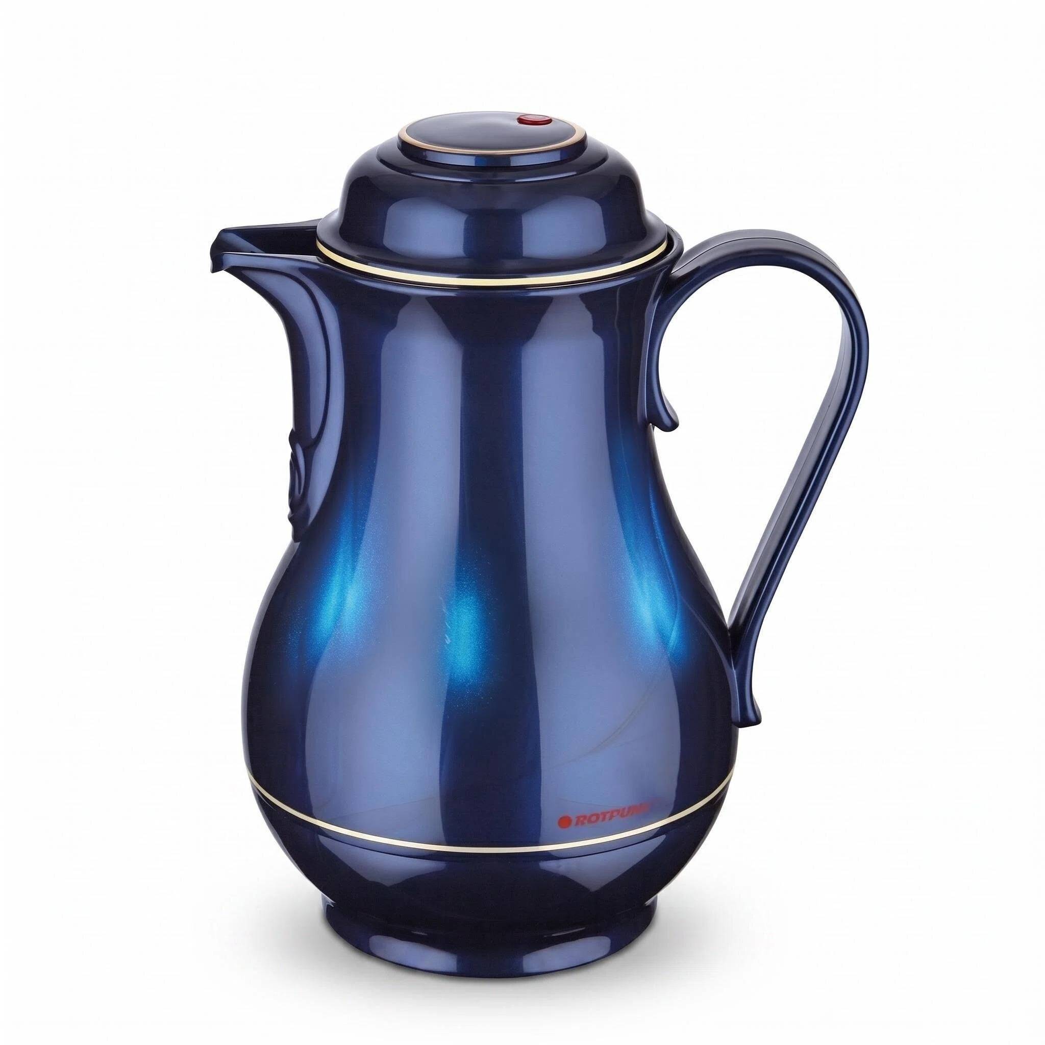 ROTPUNKT Isolierkanne 1.2L - 830 Christa - BPA-frei - Für Kaffee, Tee, Aufgüsse - Blau
